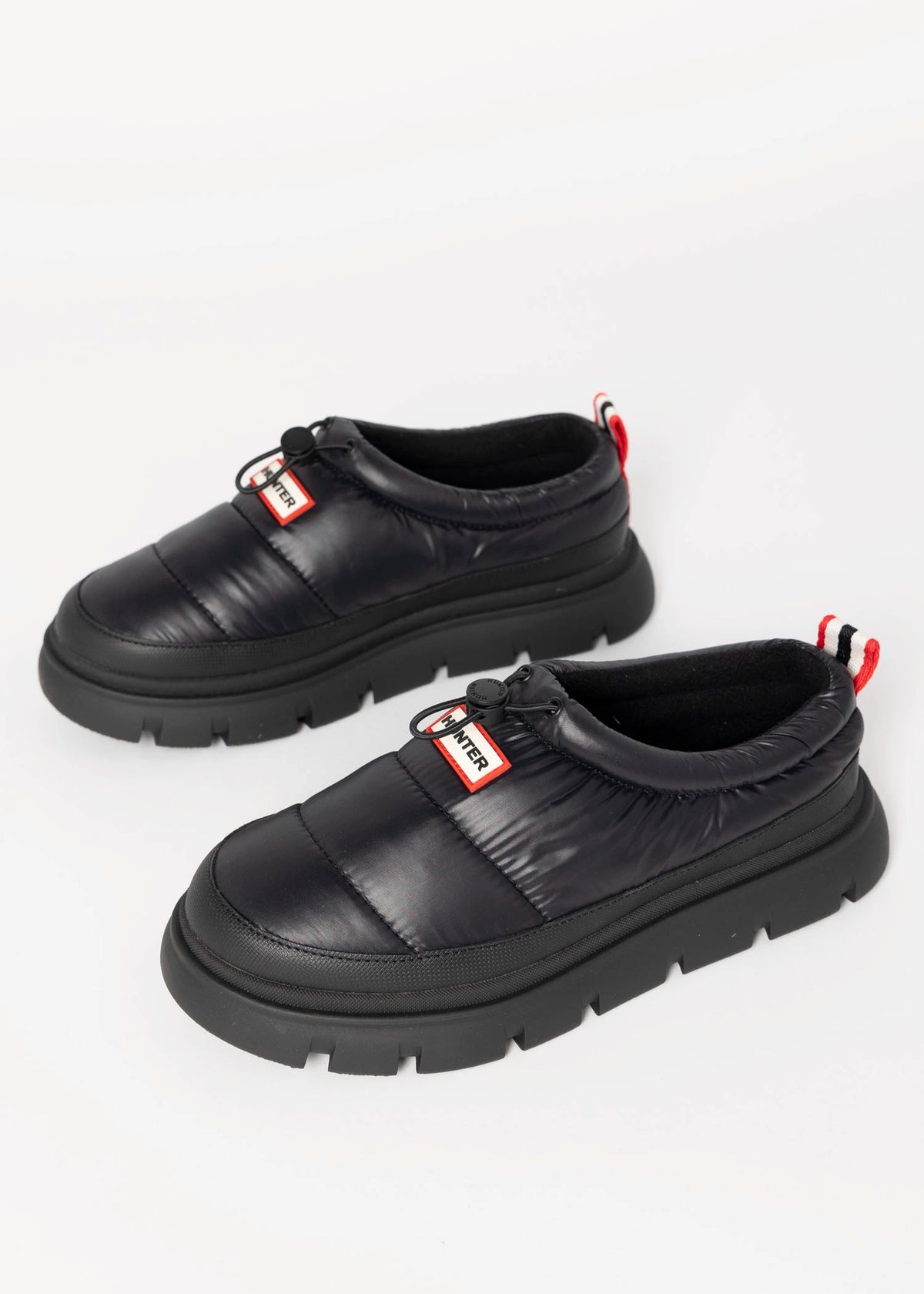 swatch_Black hunter boots madi 5 nylon puffer booties