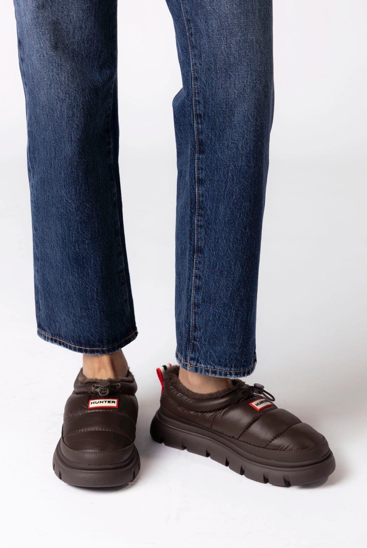swatch_Dark Brown hunter boots madi 5 nylon puffer booties