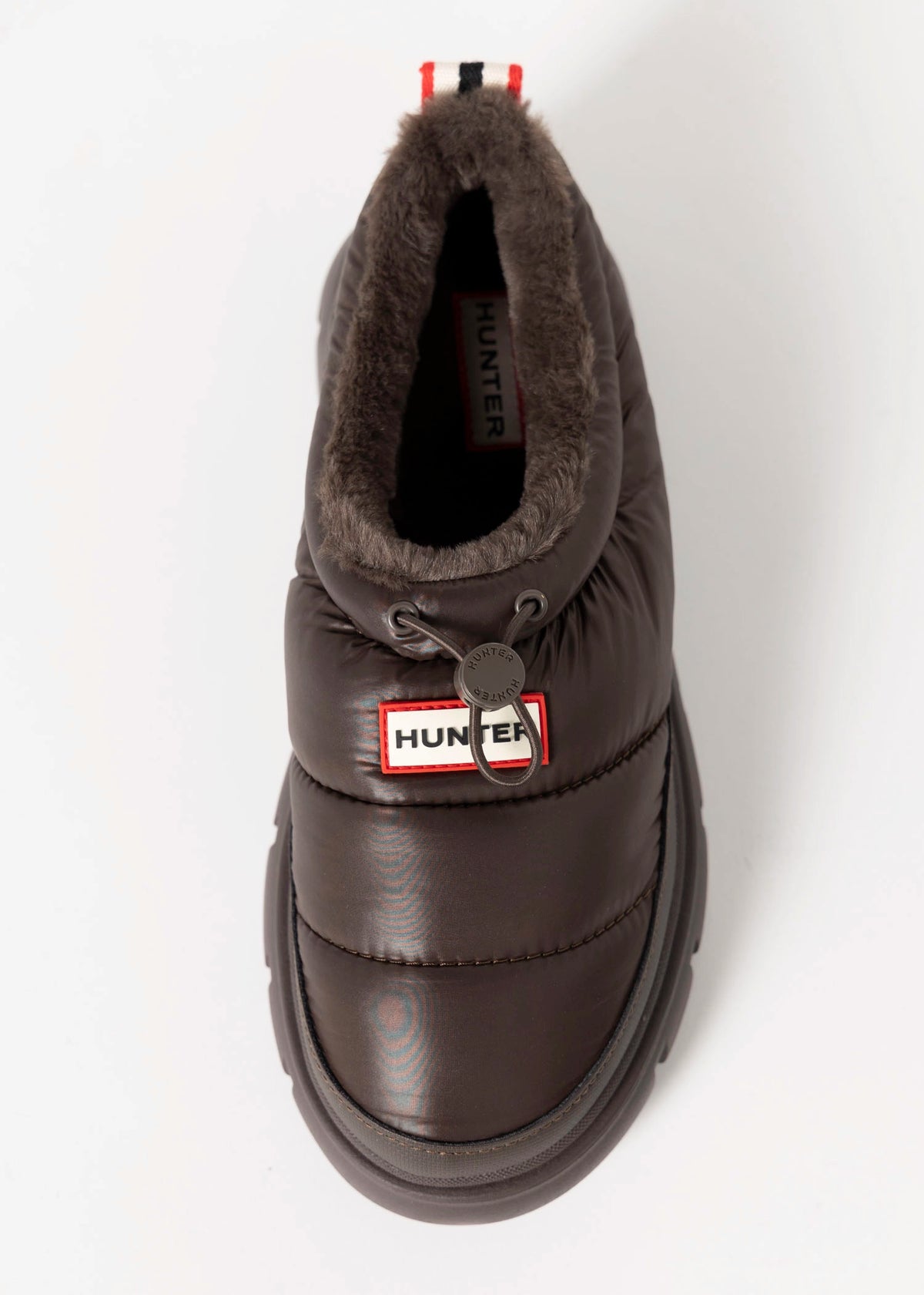 swatch_Dark Brown hunter boots madi 5 nylon puffer booties