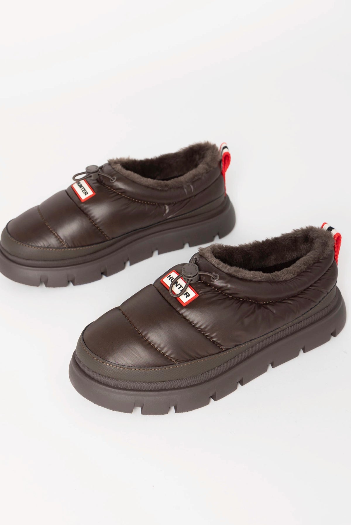 swatch_Dark Brown hunter boots madi 5 nylon puffer booties