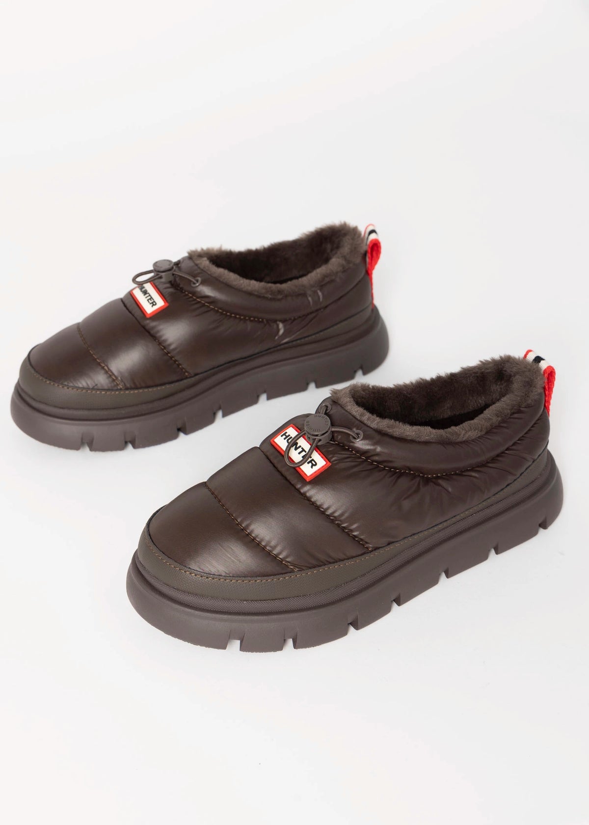 swatch_Dark Brown hunter boots madi 5 nylon puffer booties