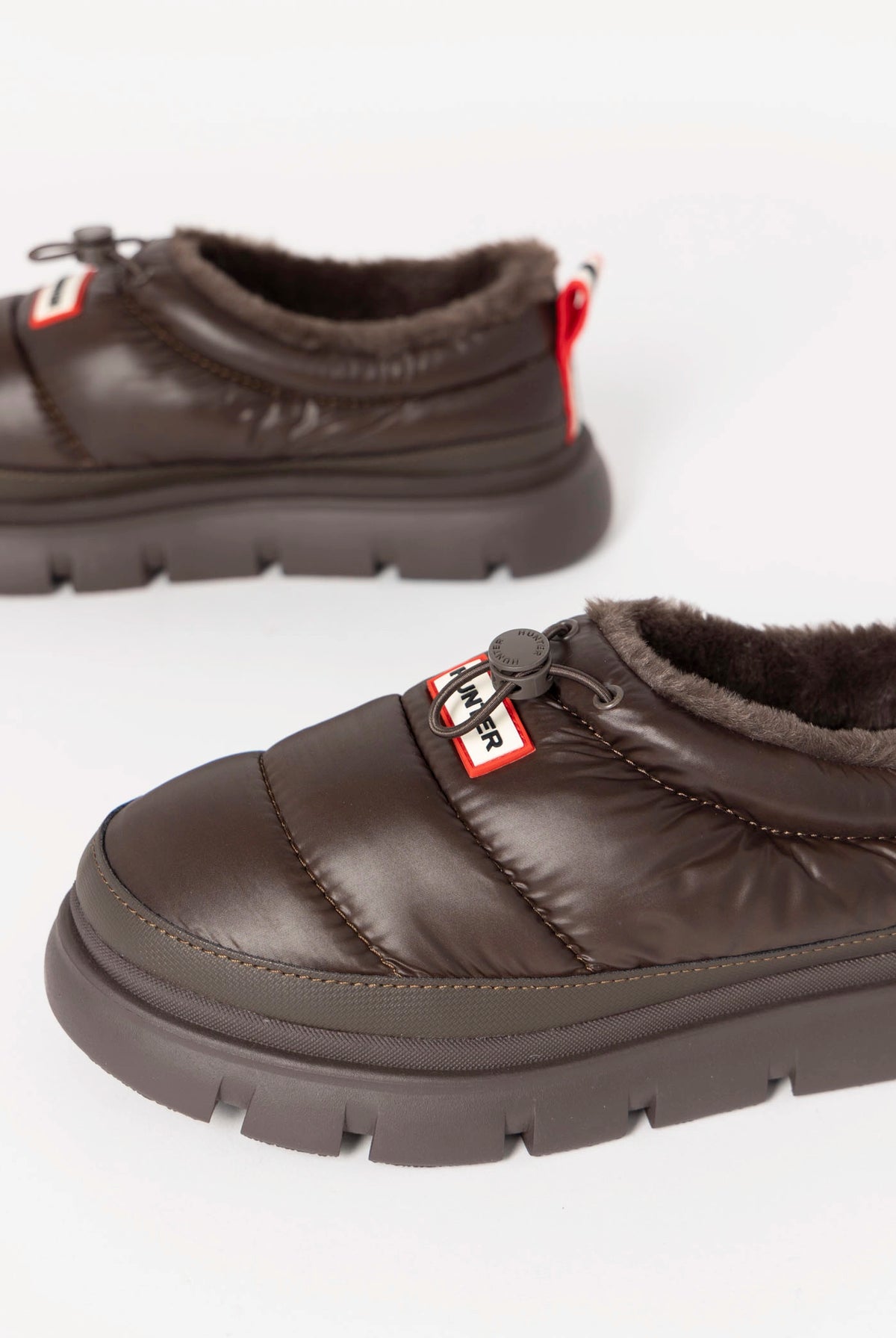 swatch_Dark Brown hunter boots madi 5 nylon puffer booties