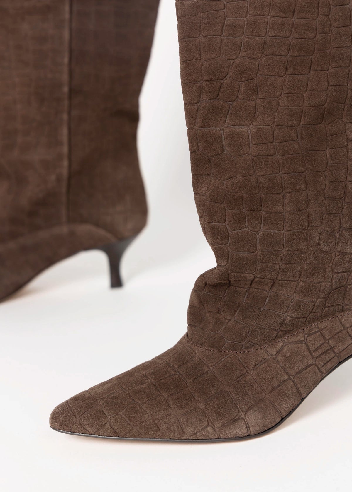 swatch_Chocolate Croc dolce vita roxla knee high boot