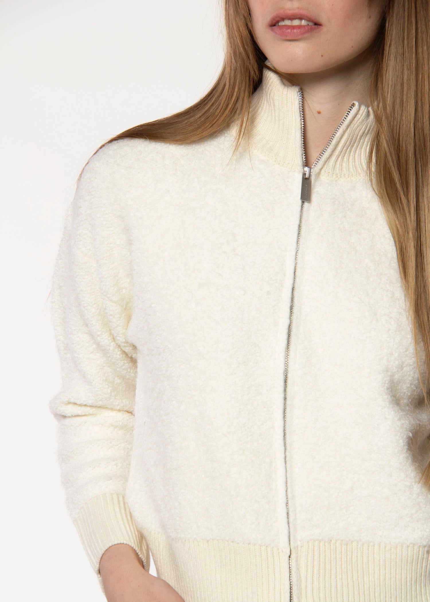 swatch_Chalk boucle zip cardigan sweaters