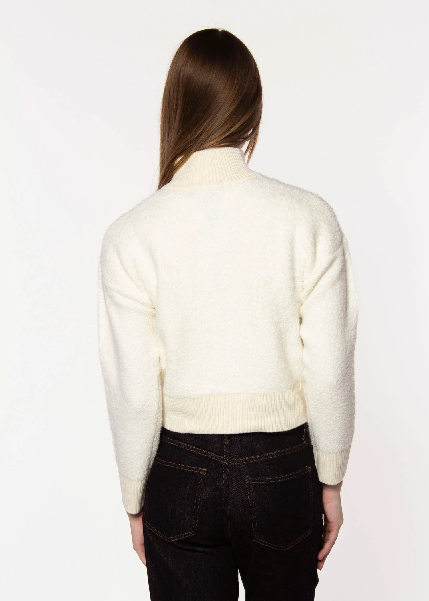 swatch_Chalk boucle zip cardigan sweaters