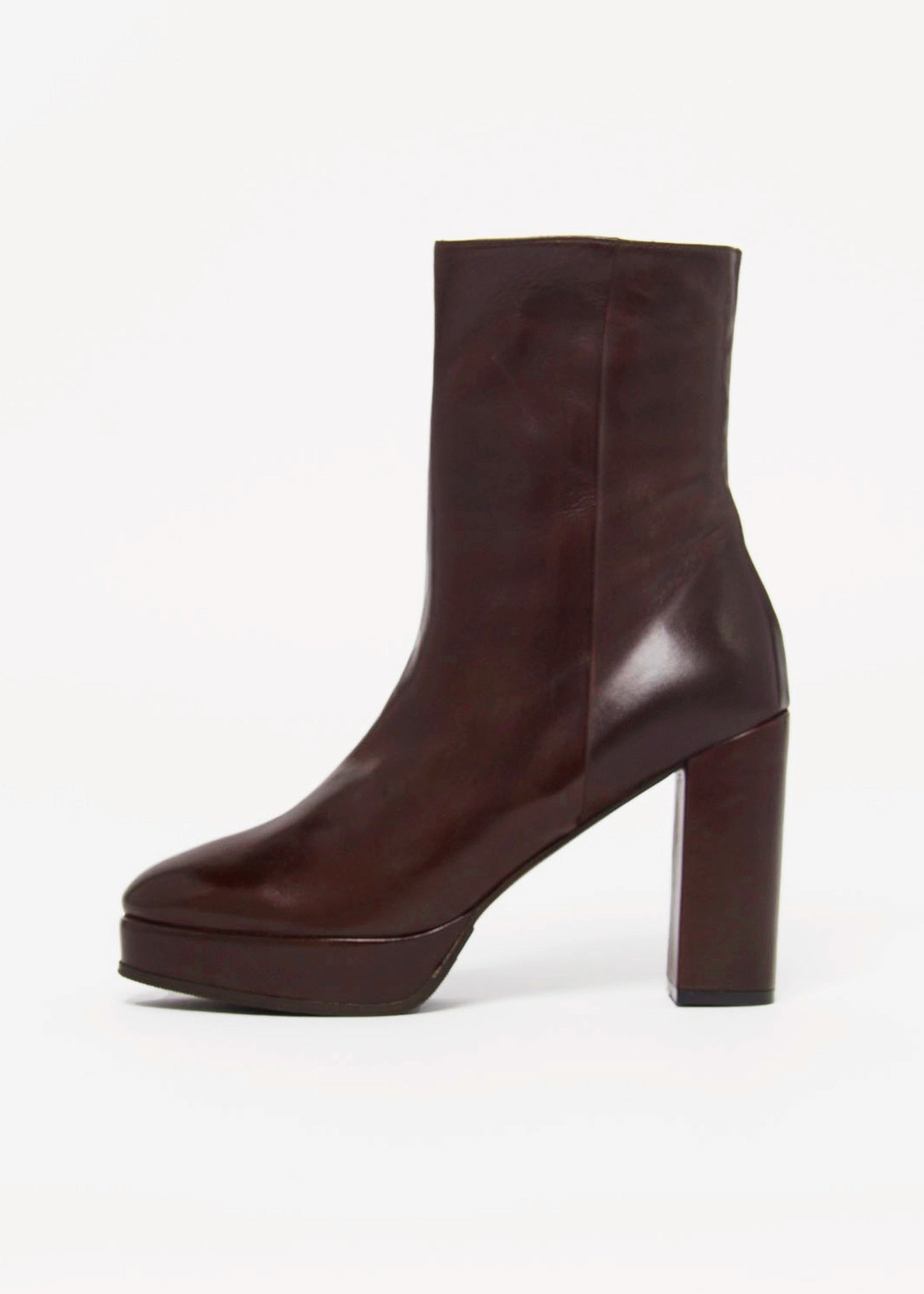 swatch_Rust Leather platform boot shoes