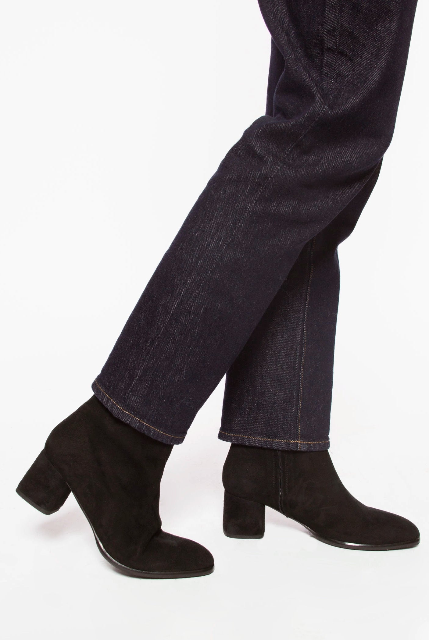 swatch_Black Suede stretch suede bootie boots