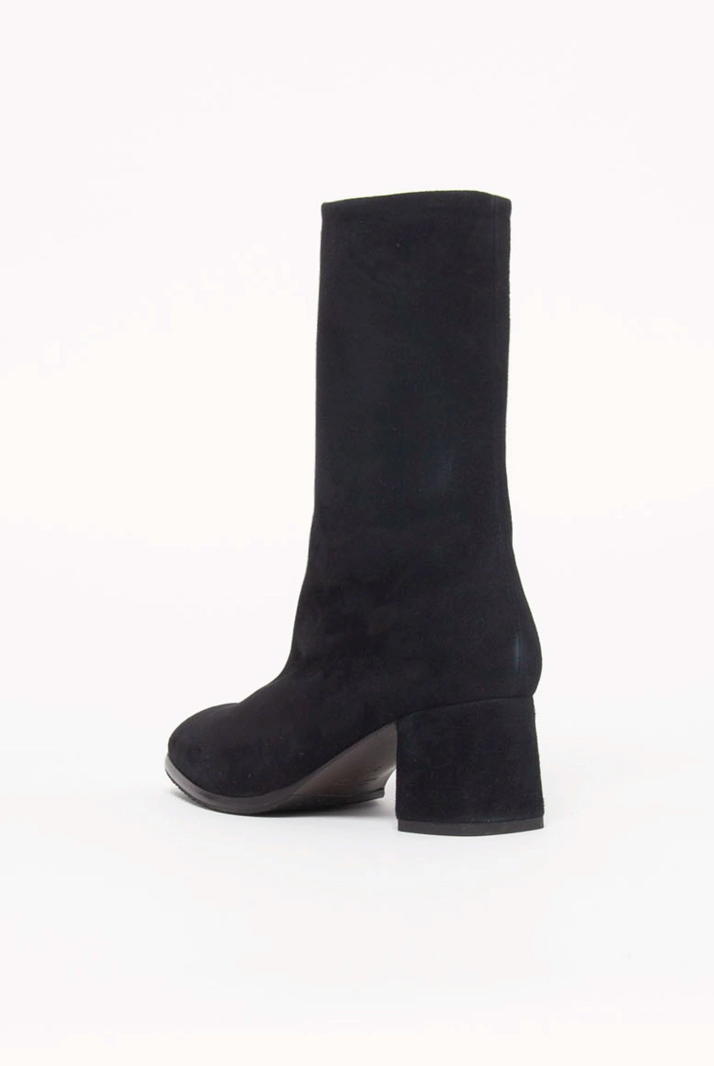 swatch_Black Suede stretch suede bootie boots