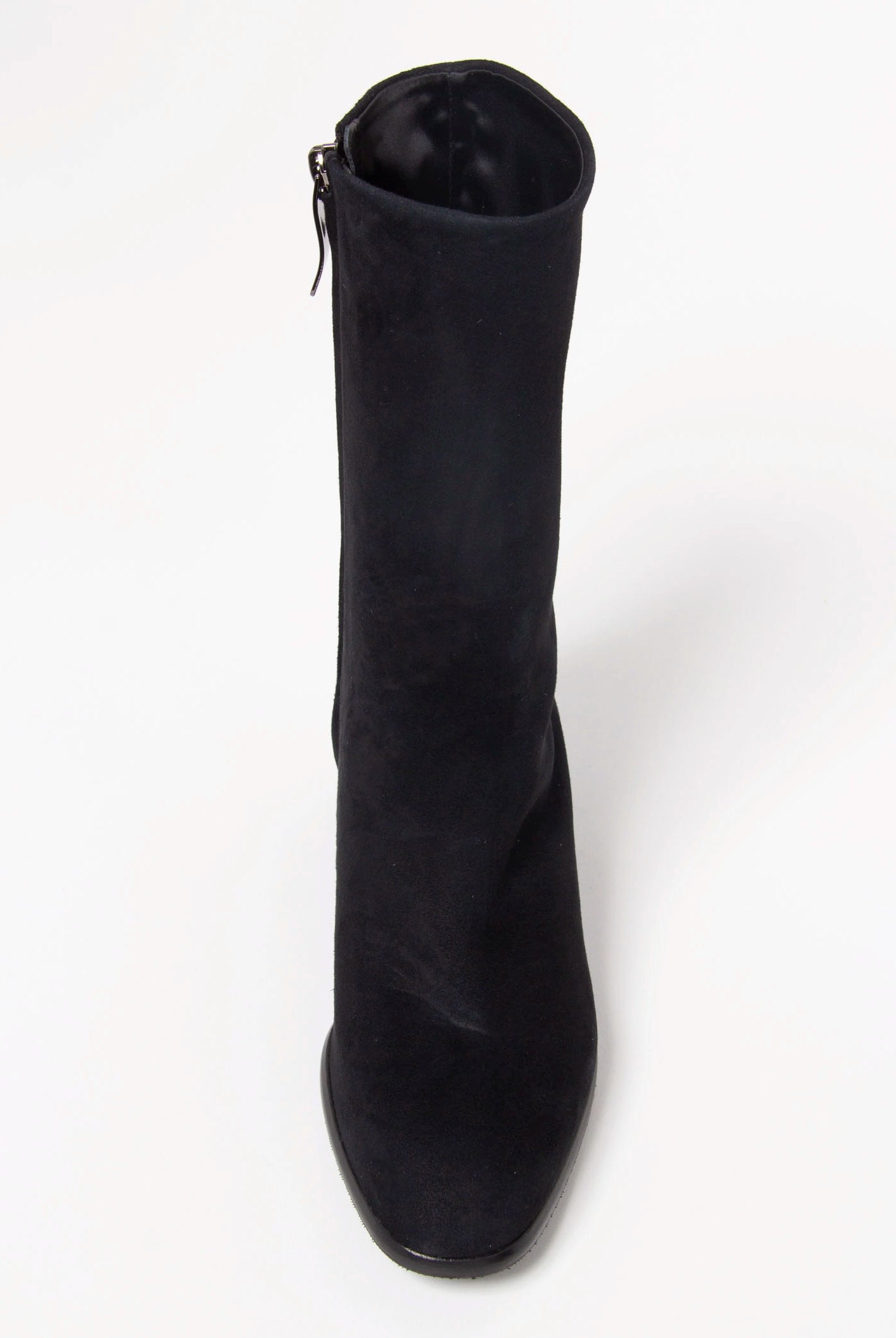 swatch_Black Suede stretch suede bootie boots