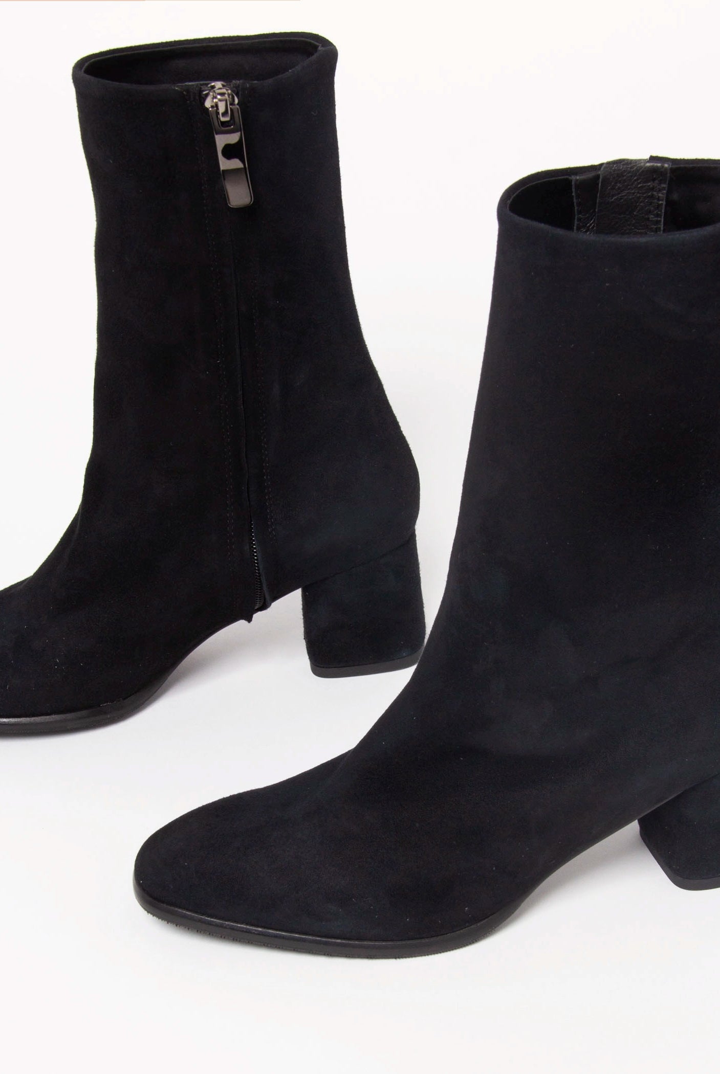 swatch_Black Suede stretch suede bootie boots