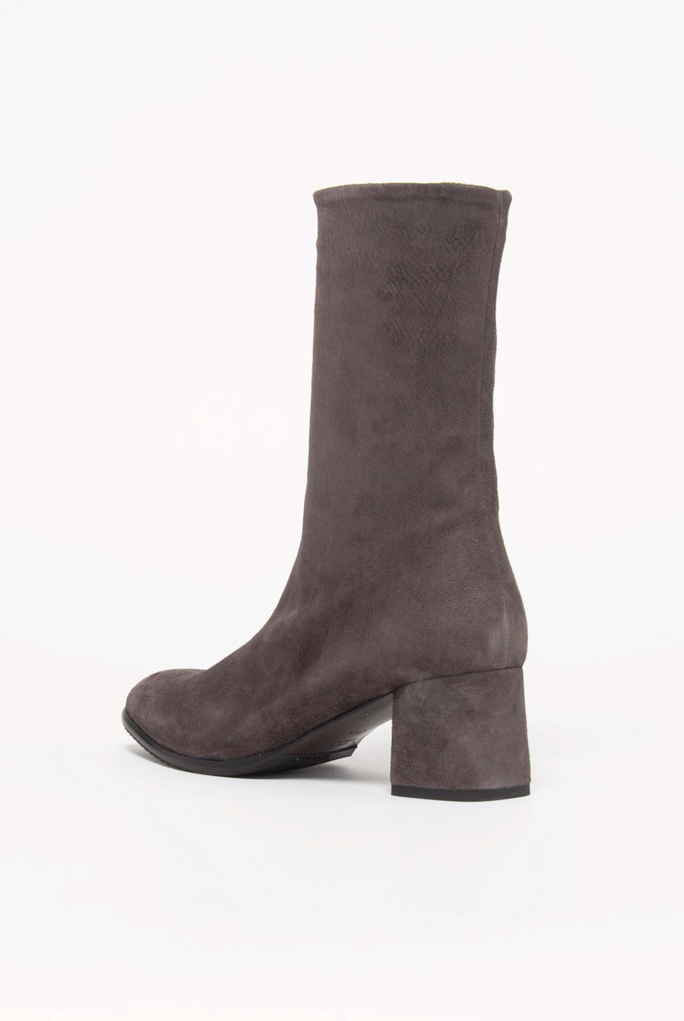 swatch_Grey Suede stretch suede bootie boots