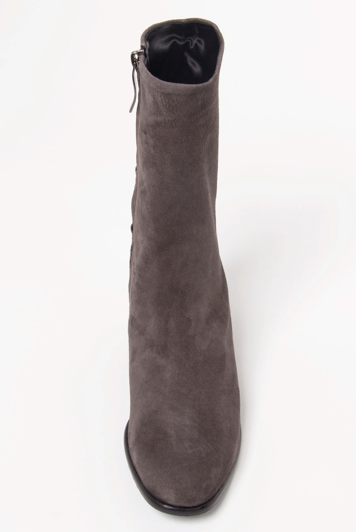 swatch_Grey Suede stretch suede bootie boots
