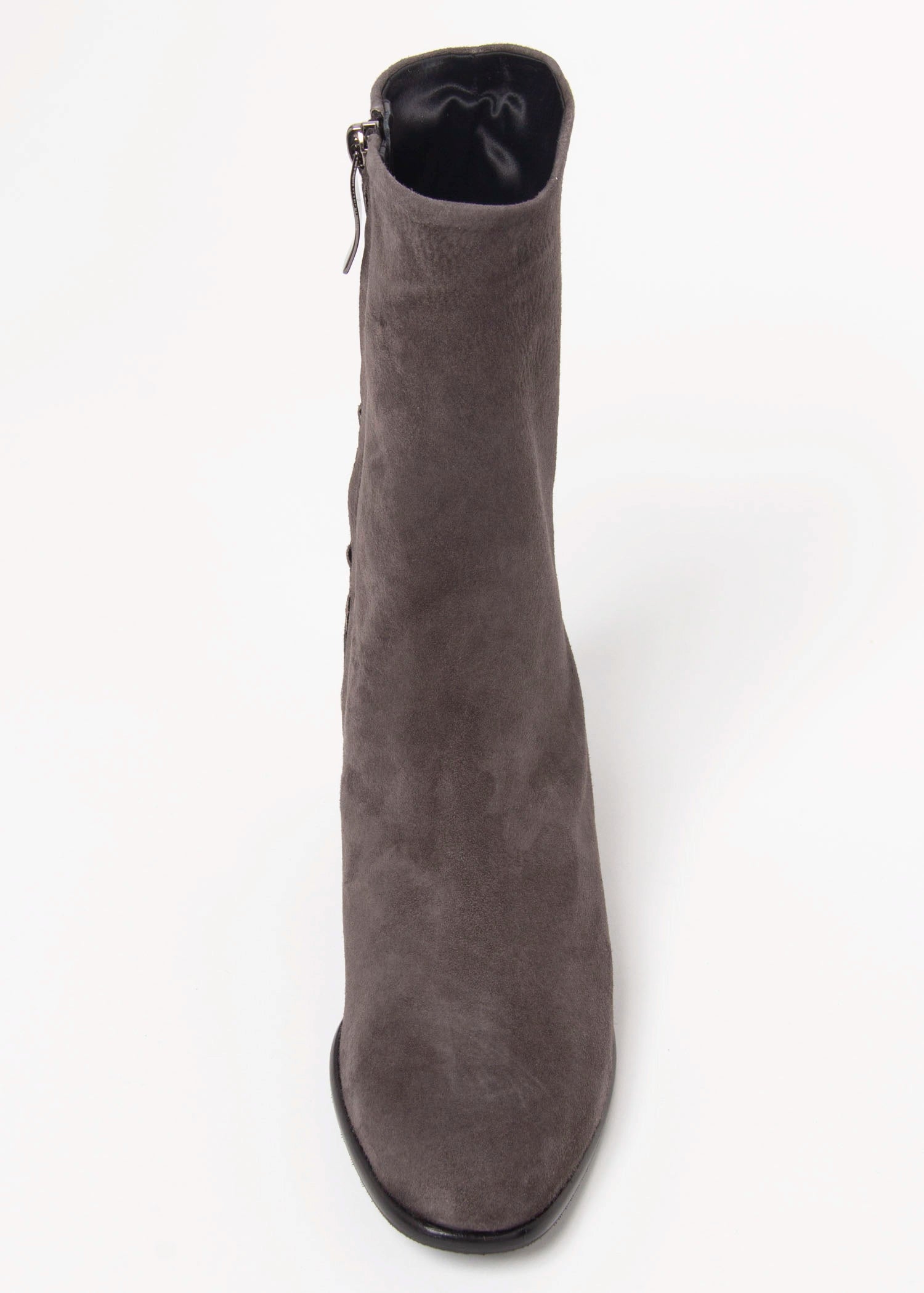 swatch_Grey Suede stretch suede bootie boots
