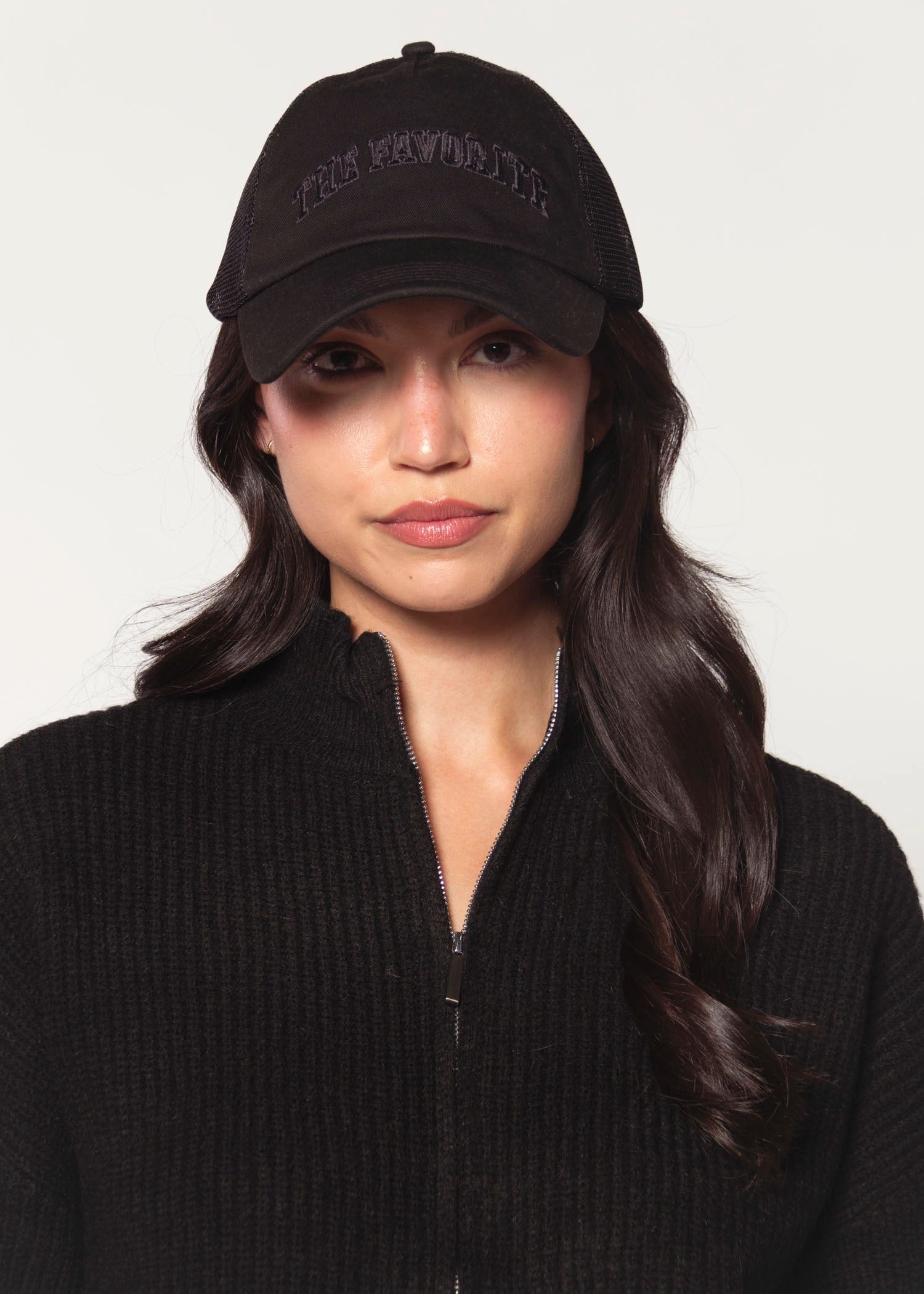 swatch_Black favorite daughter trucker hat