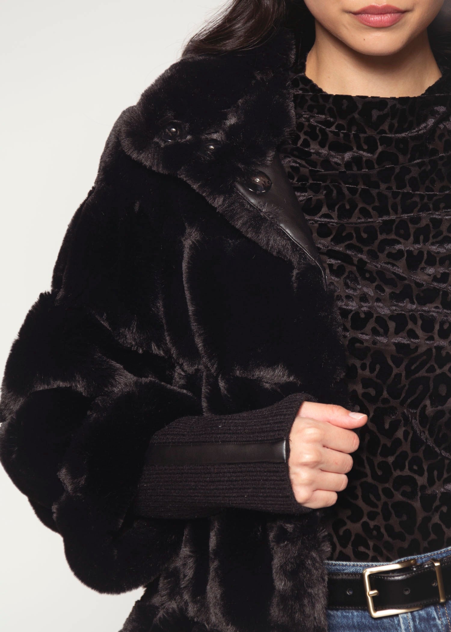 swatch_Black feline jacket coats