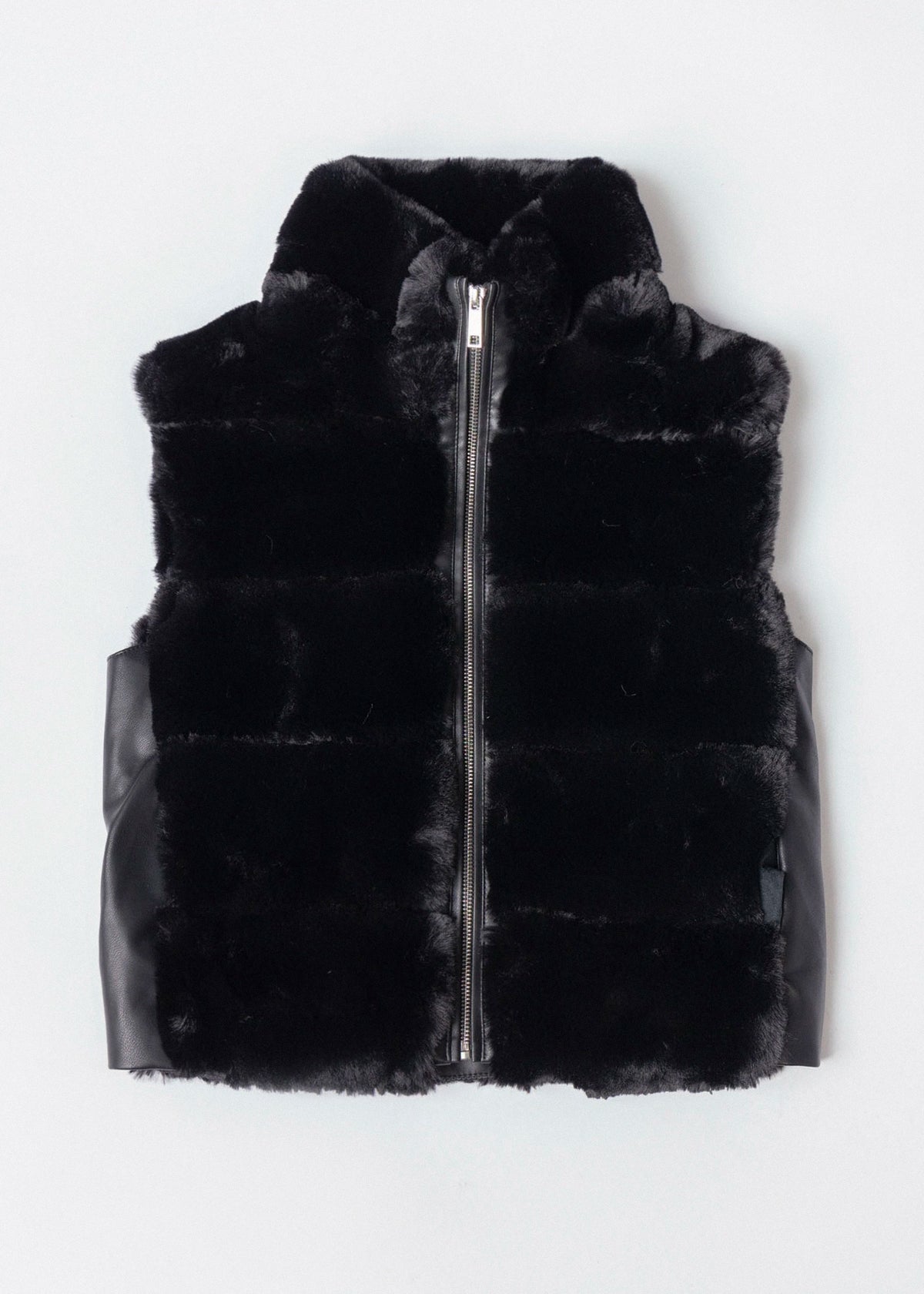 swatch_Black rino and pelle may faux fur vest