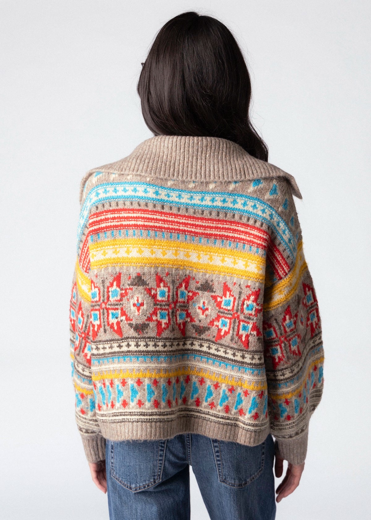 swatch_Multi fair isle button front cardigan