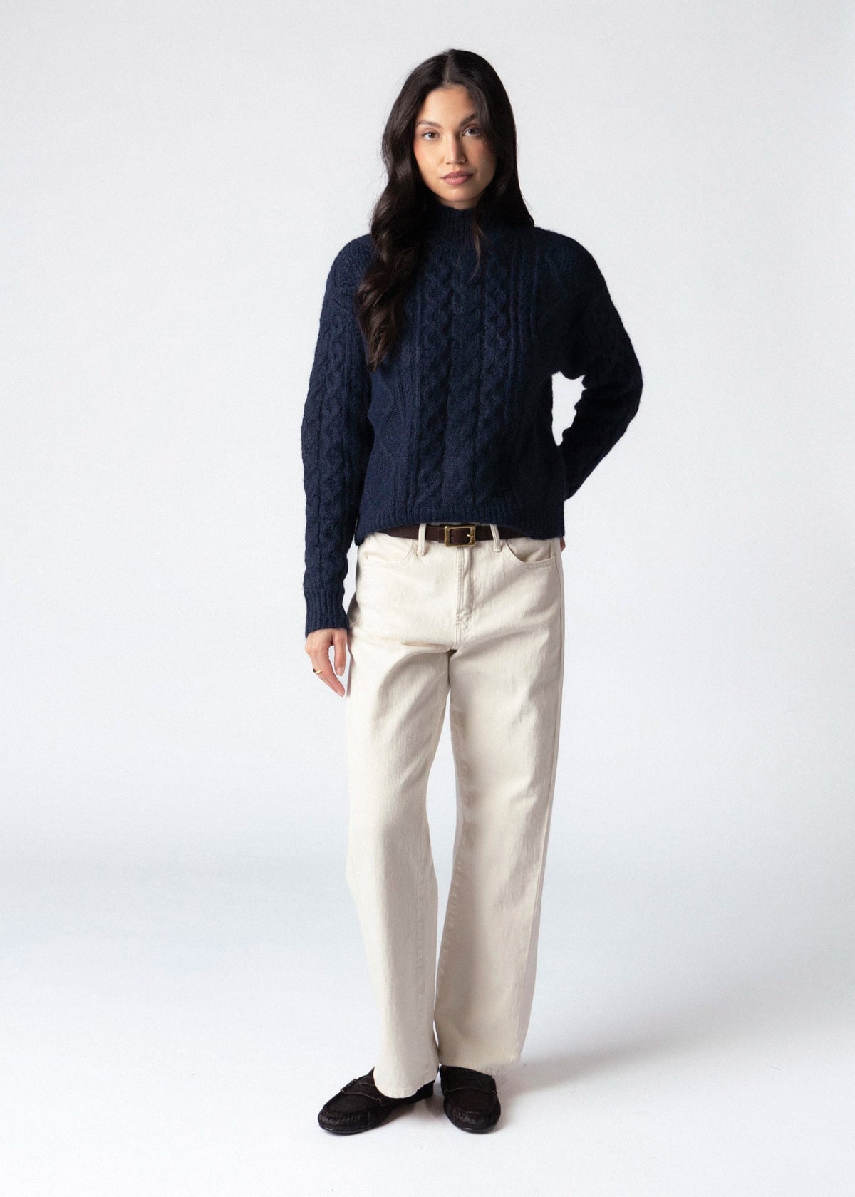 swatch_Navy rd style cable knit sweater