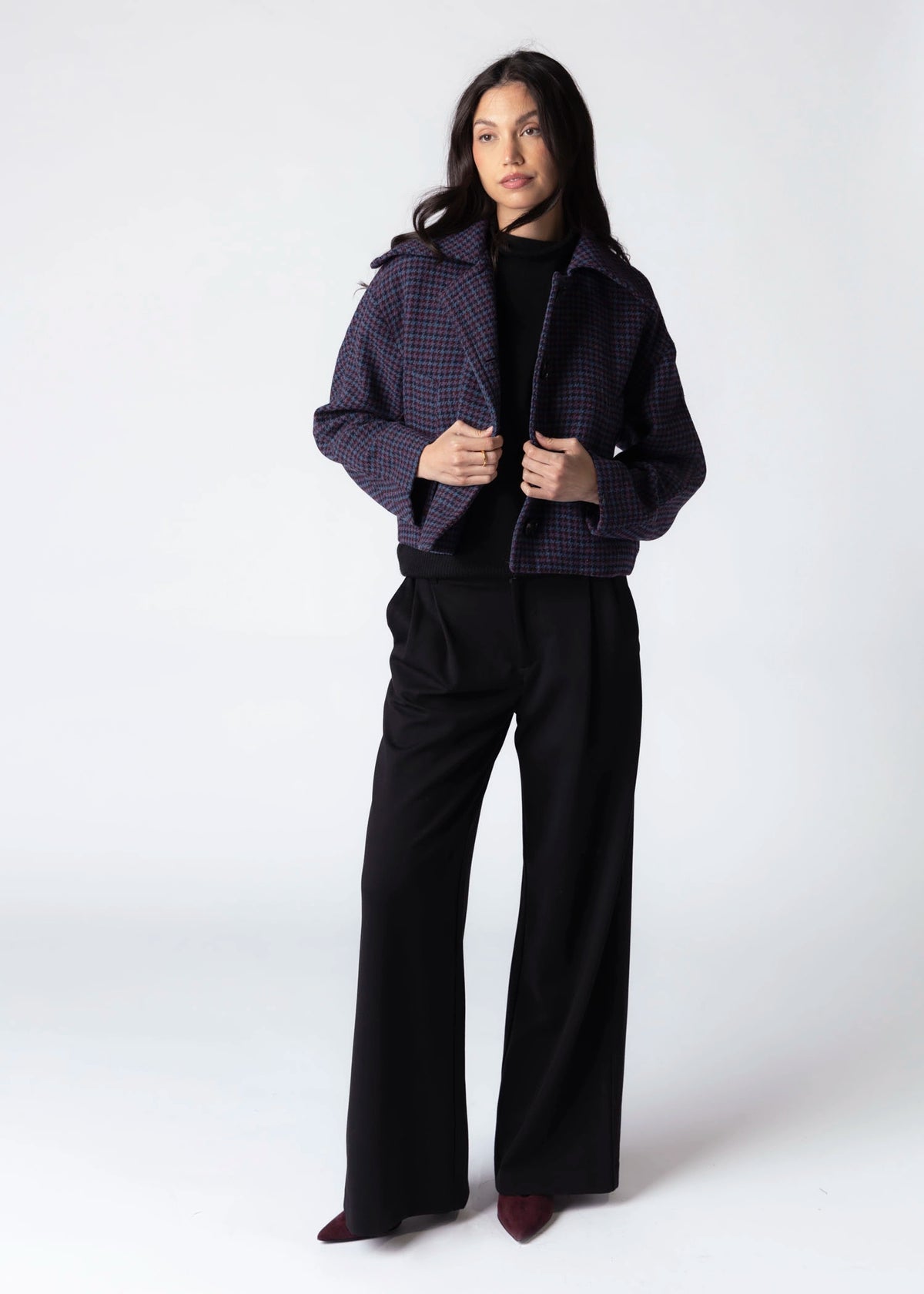 swatch_Purple Merlot sage the label sigrid houndstooth jacket