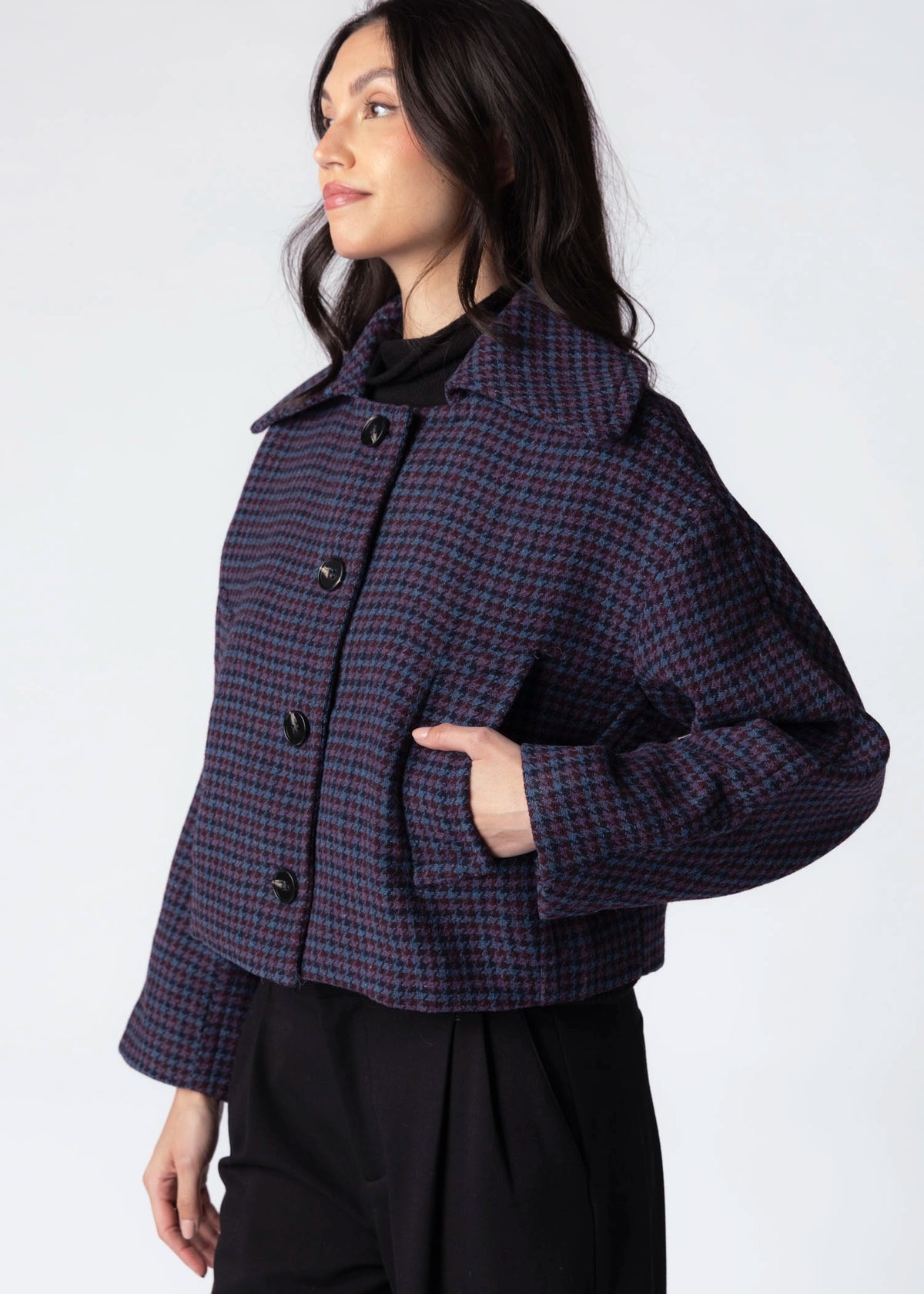 swatch_Purple Merlot sage the label sigrid houndstooth jacket