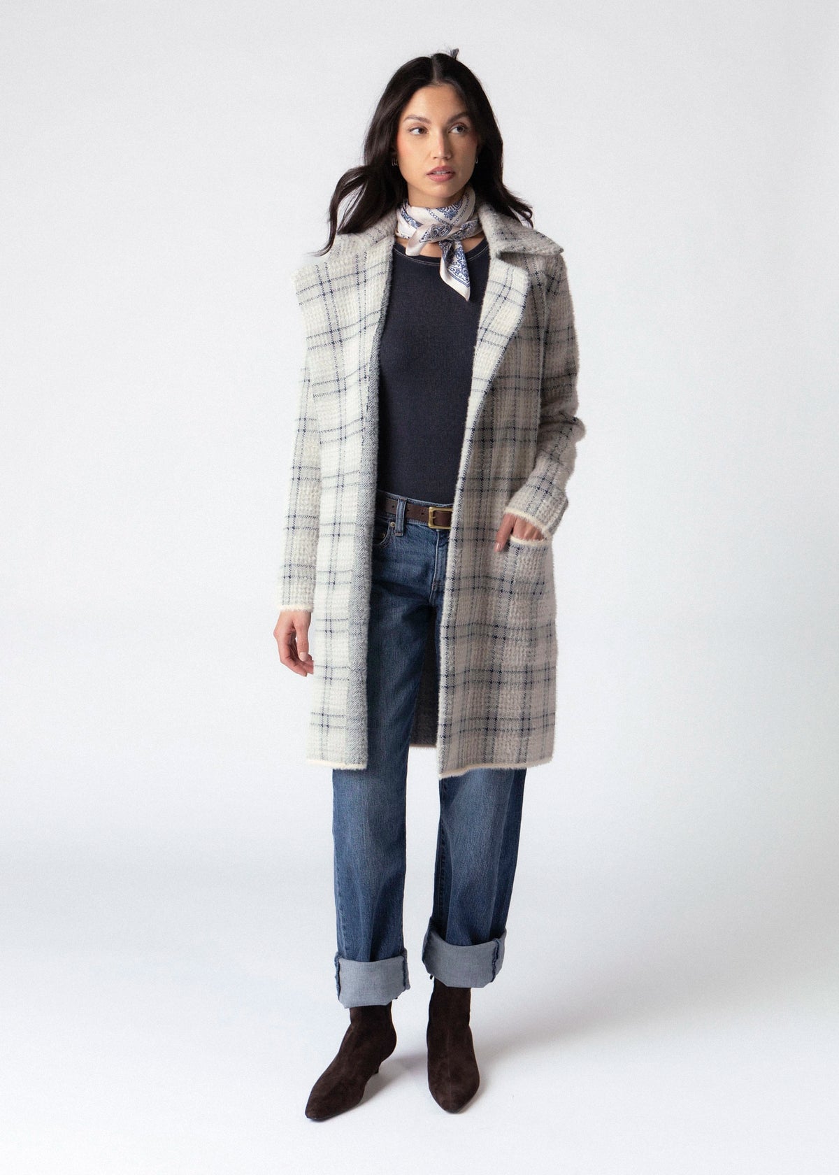 swatch_Ivory Plaid sage the label marlo plaid coat