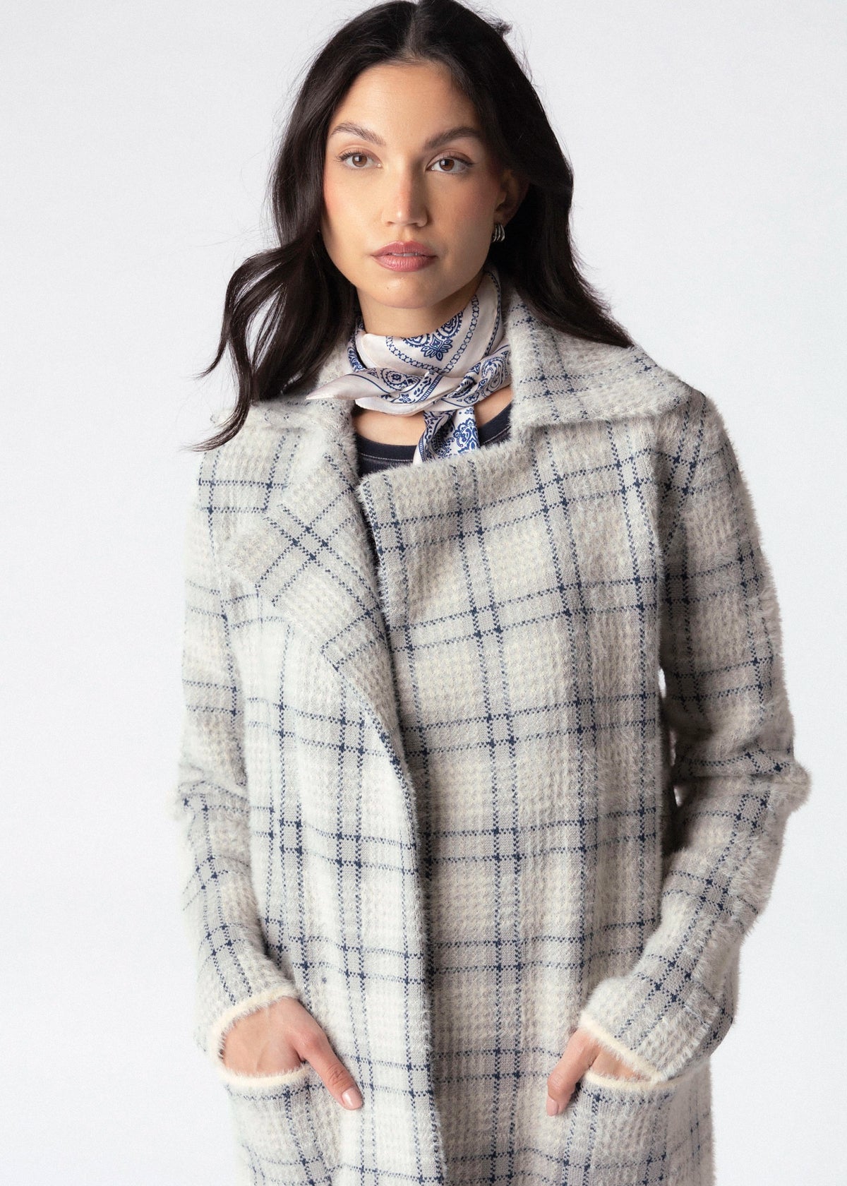 swatch_Ivory Plaid sage the label marlo plaid coat