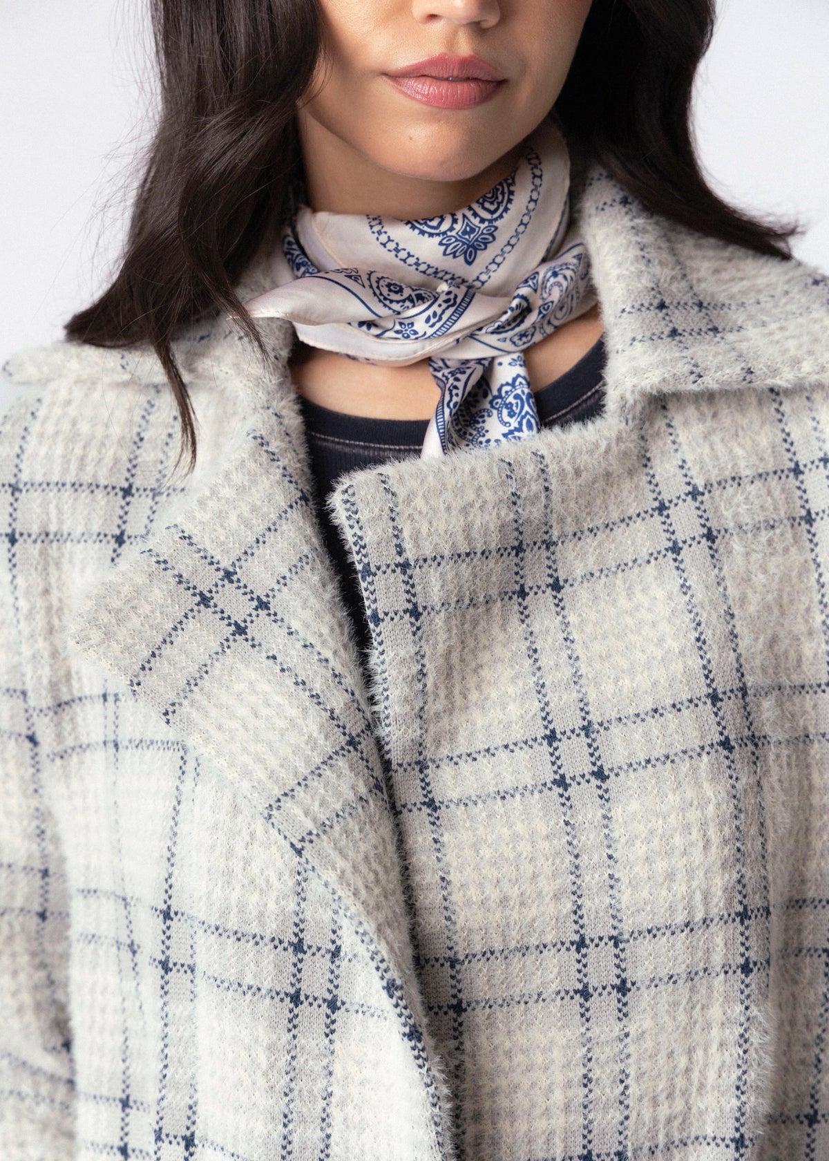 swatch_Ivory Plaid sage the label marlo plaid coat