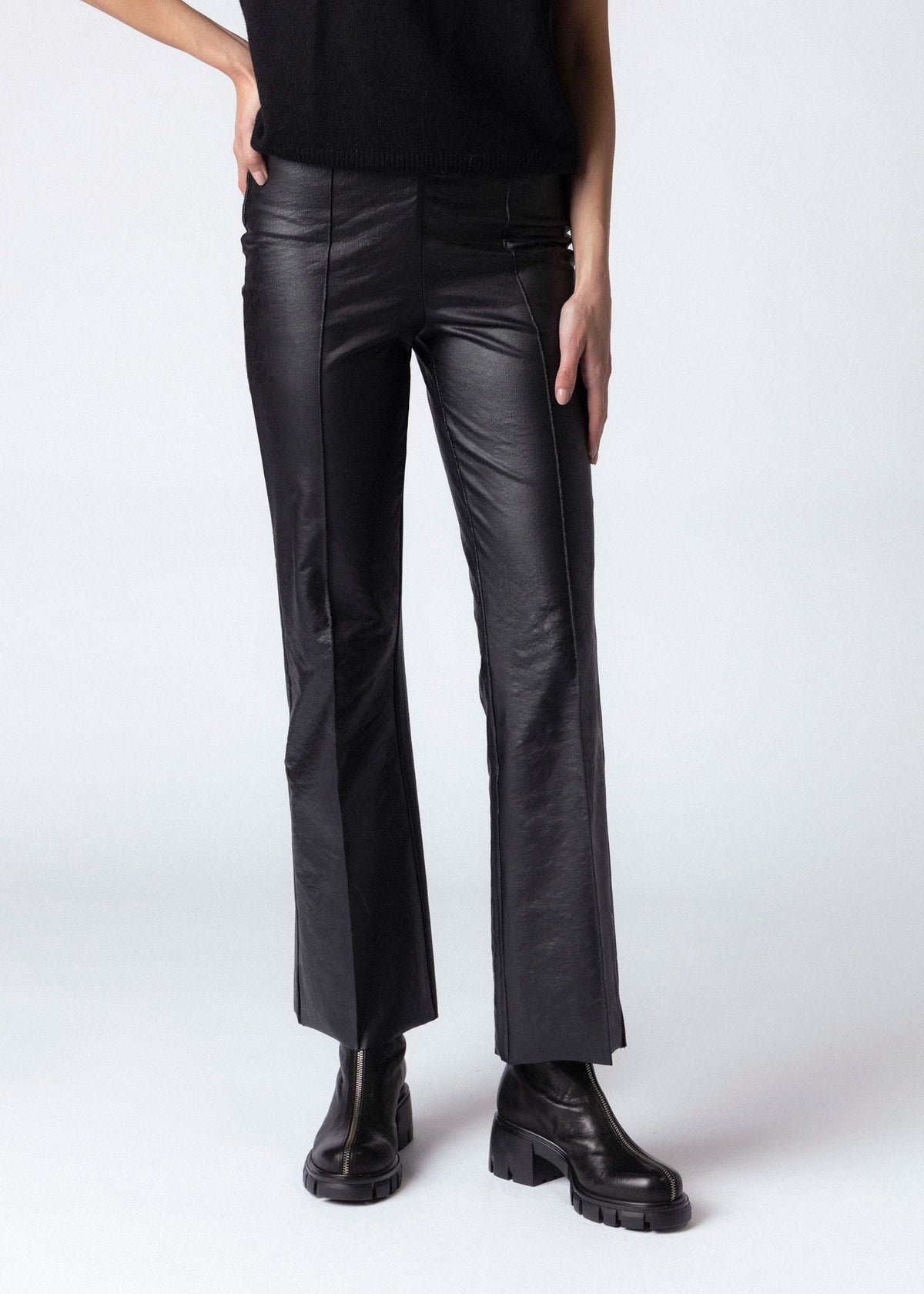 swatch_black lysse elysse foiled leather pant apparel