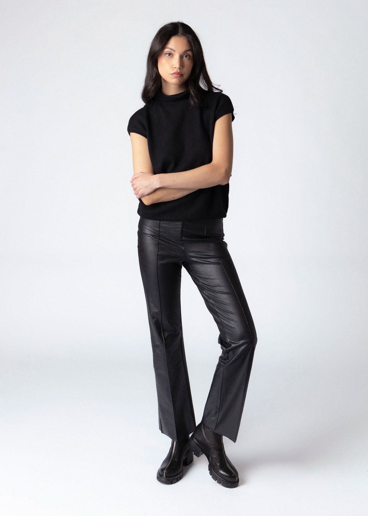 swatch_black lysse elysse foiled leather pant apparel