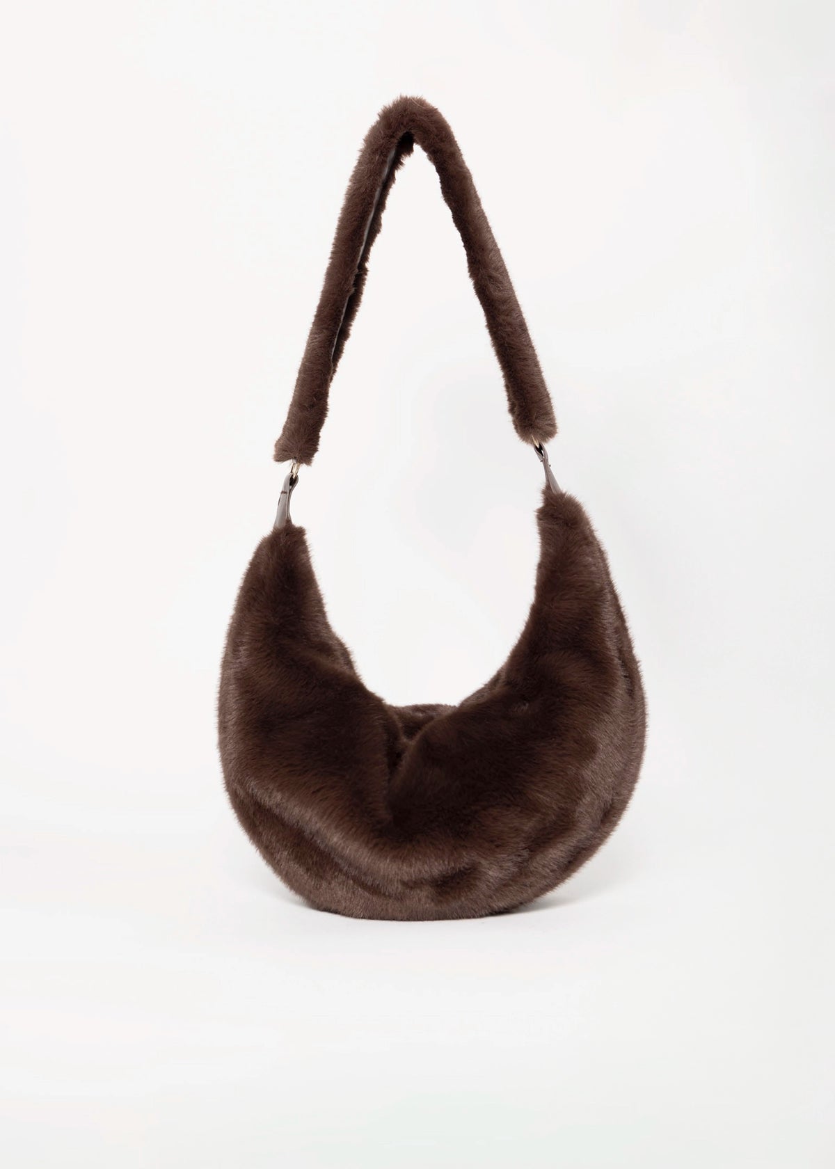 swatch_Coffee Roast rino and pelle Nayla faux fur crossbody bag