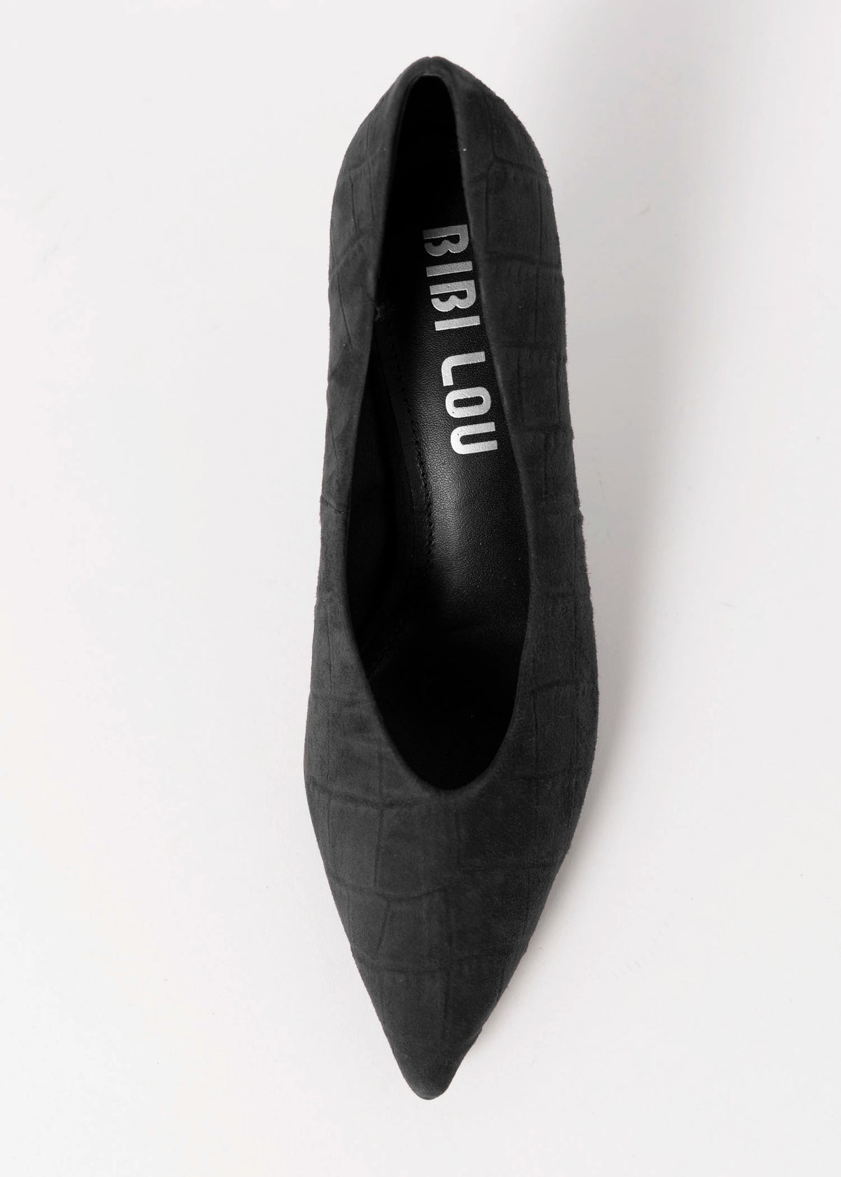 swatch_Black Croco bibi lou tiare suede pump