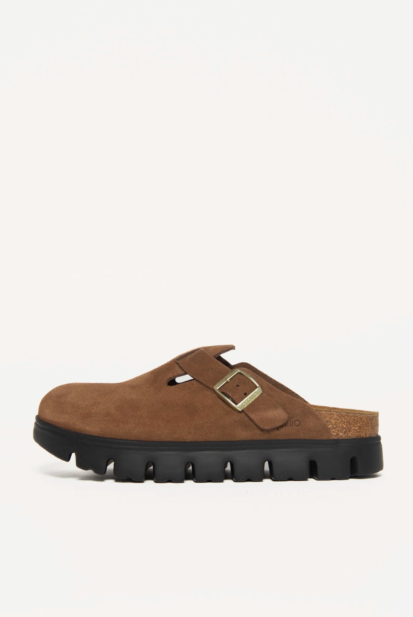 swatch_Dark Tea Suede boston chunky clog shoes