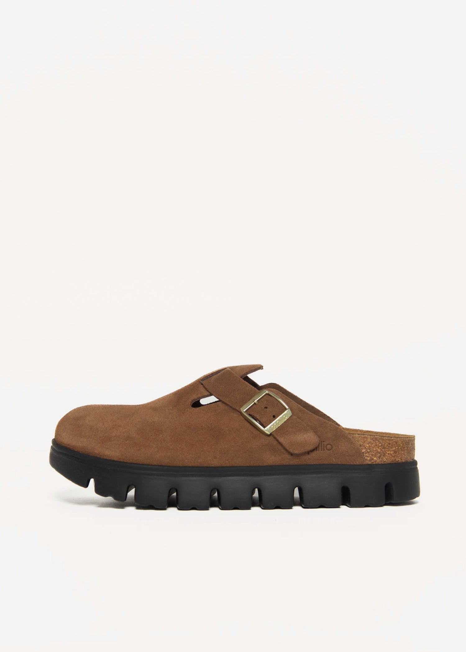 swatch_Dark Tea Suede boston chunky clog shoes