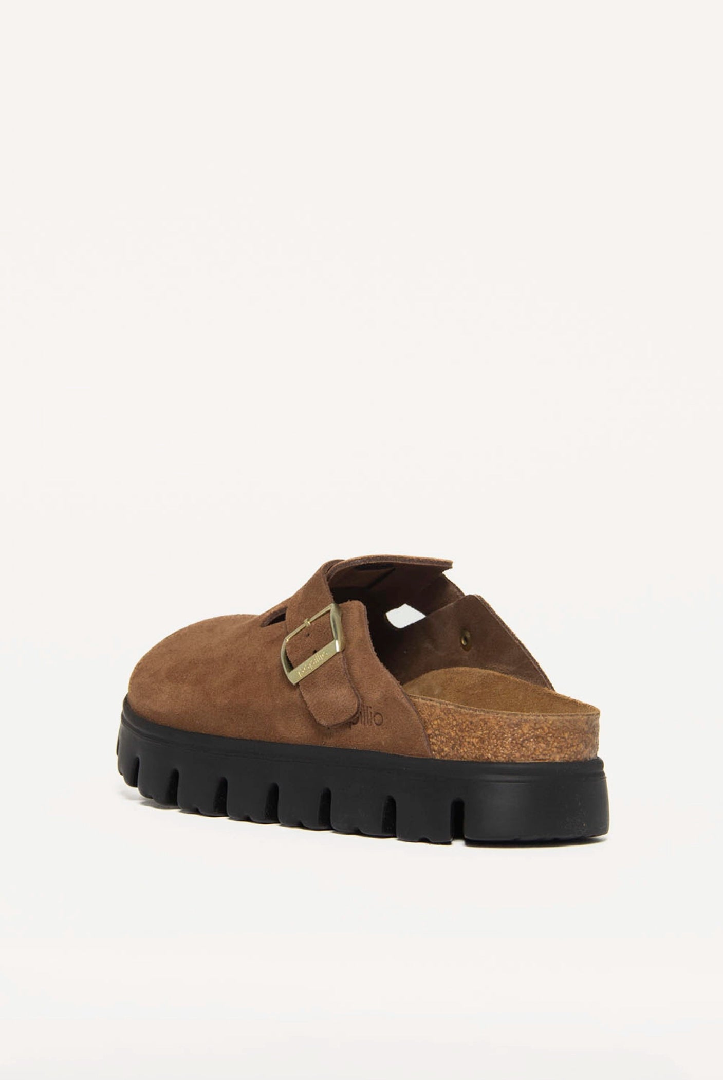 swatch_Dark Tea Suede boston chunky clog shoes