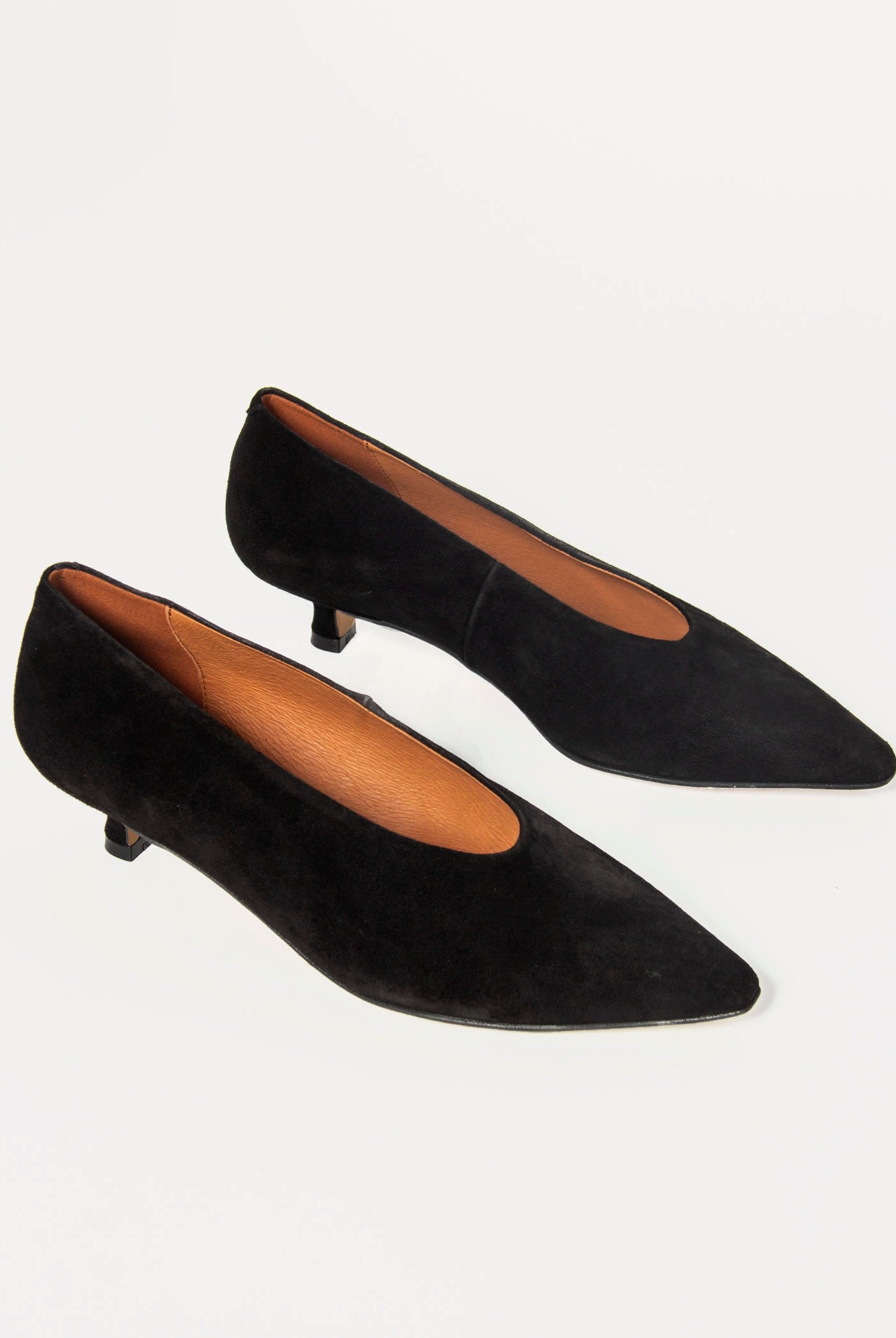 swatch_Black Suede margo kitten heel pumps
