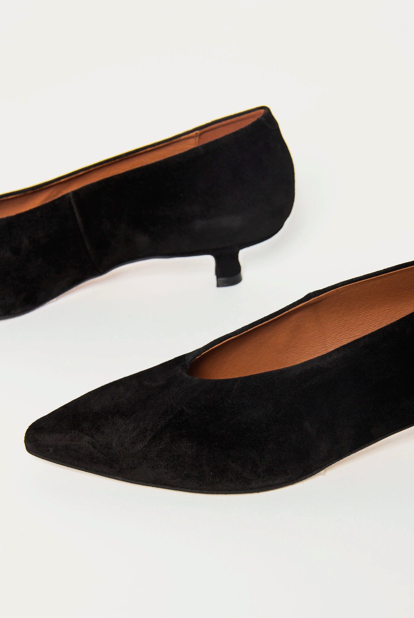 swatch_Black Suede margo kitten heel pumps