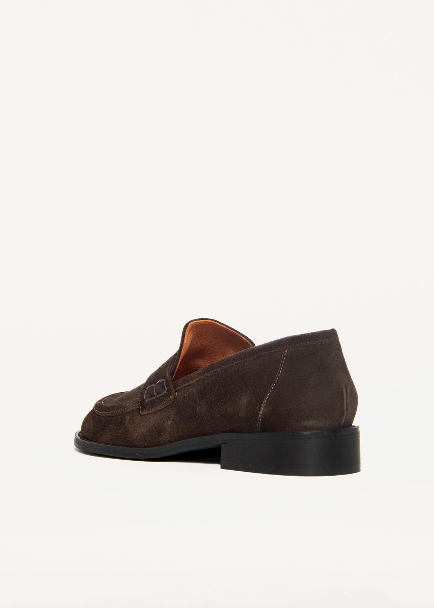 swatch_Chocolate Suede louisa penny loafer flat shoes