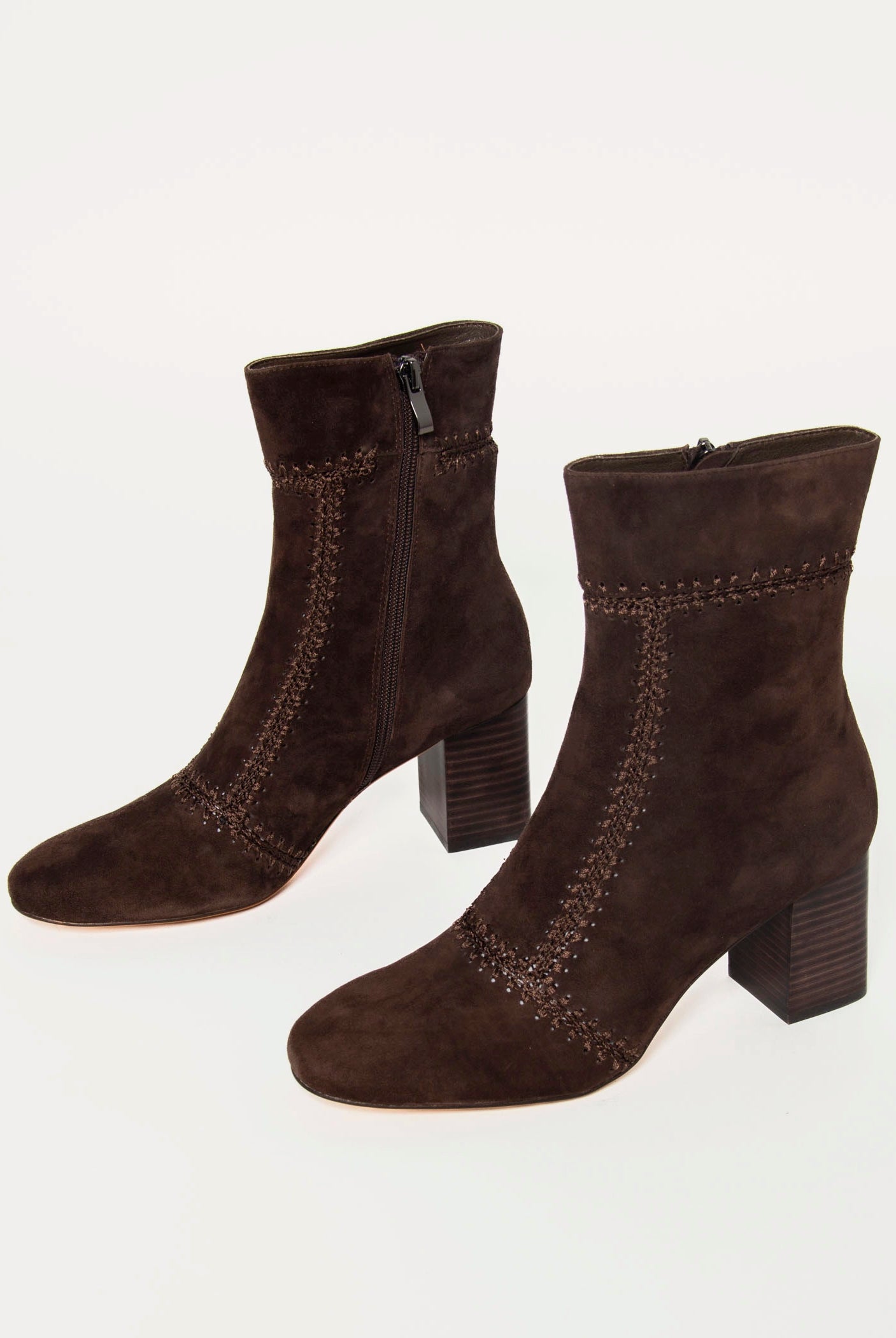 swatch_Chocolate Suede story heeled boots shoes