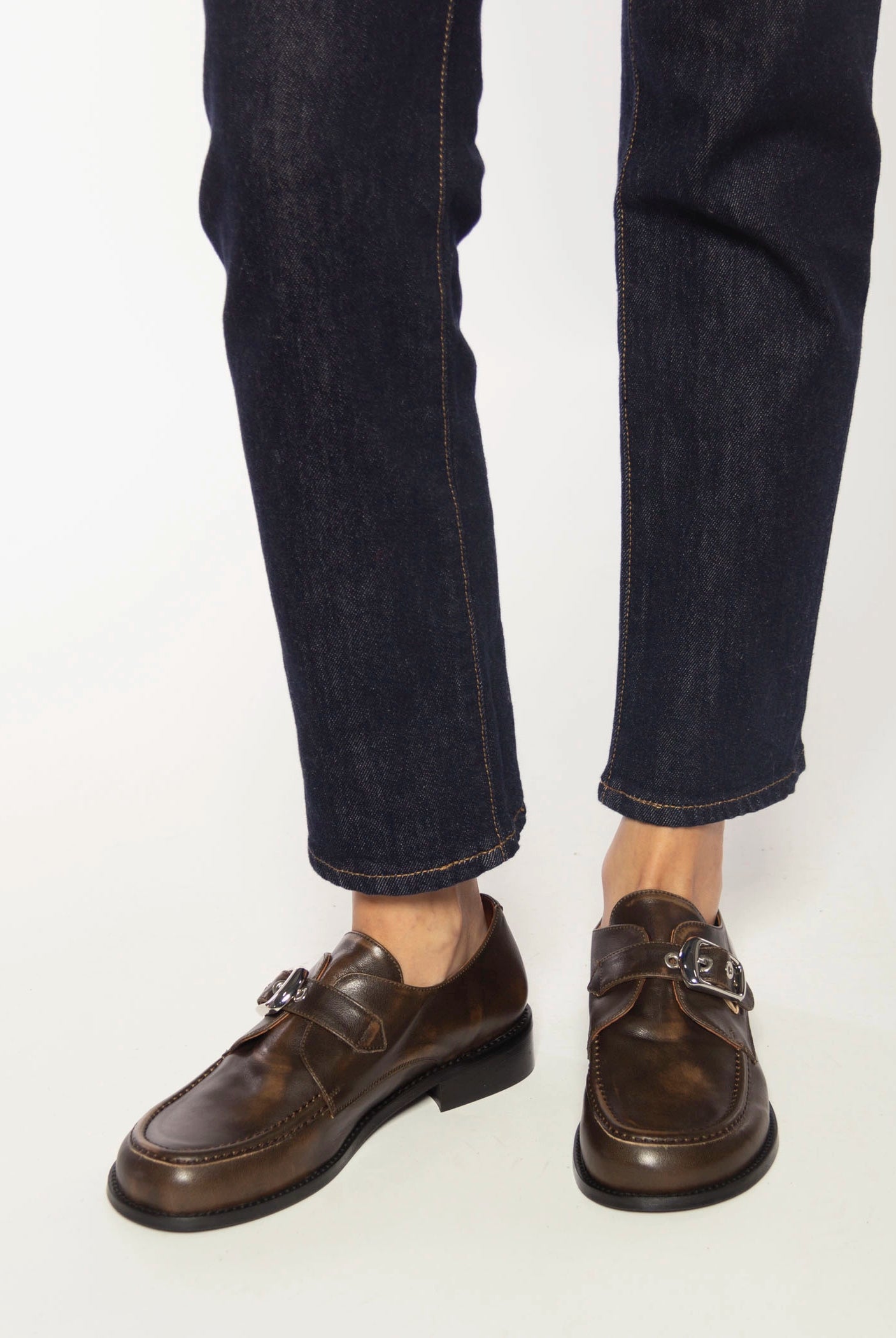 swatch_Brown Leather giselle loafer shoes