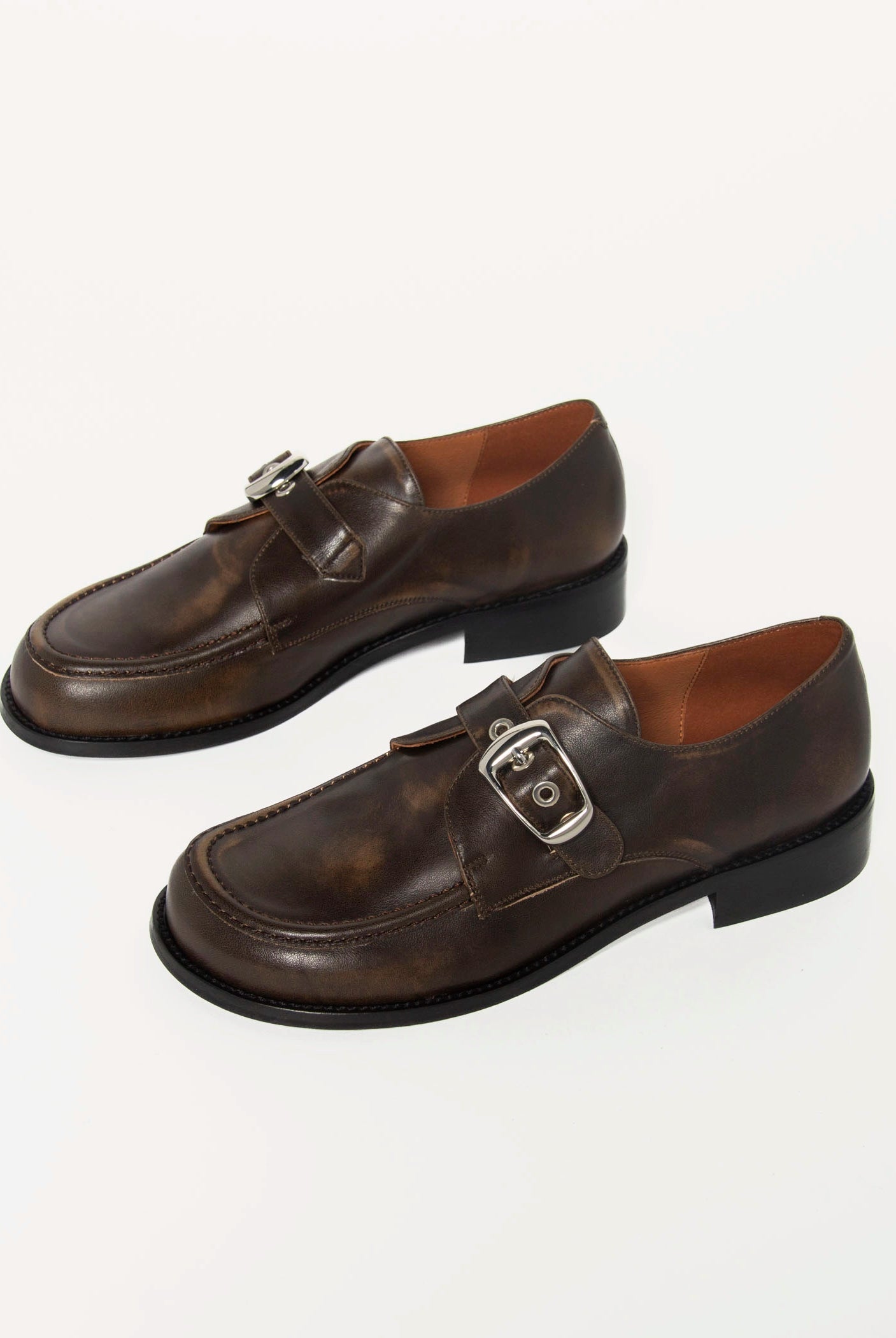 swatch_Brown Leather giselle loafer shoes