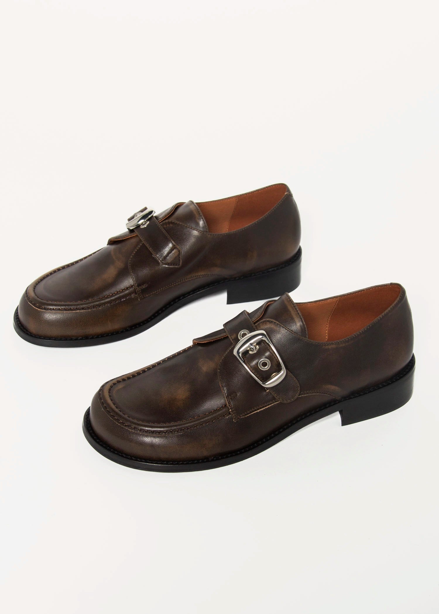 swatch_Brown Leather giselle loafer shoes