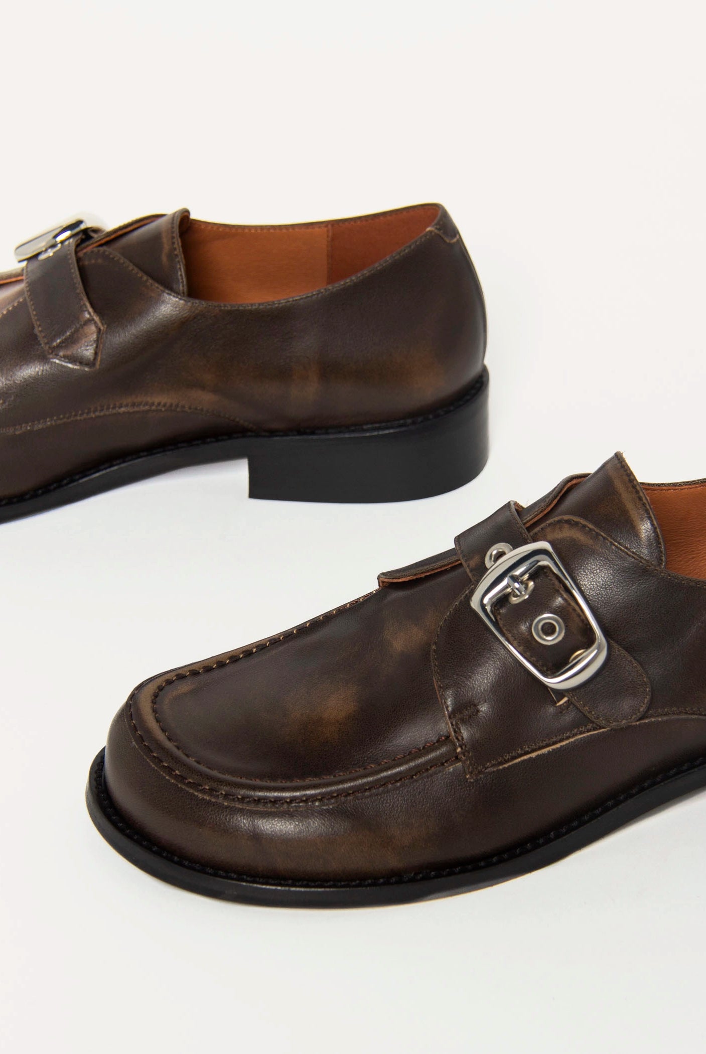 swatch_Brown Leather giselle loafer shoes