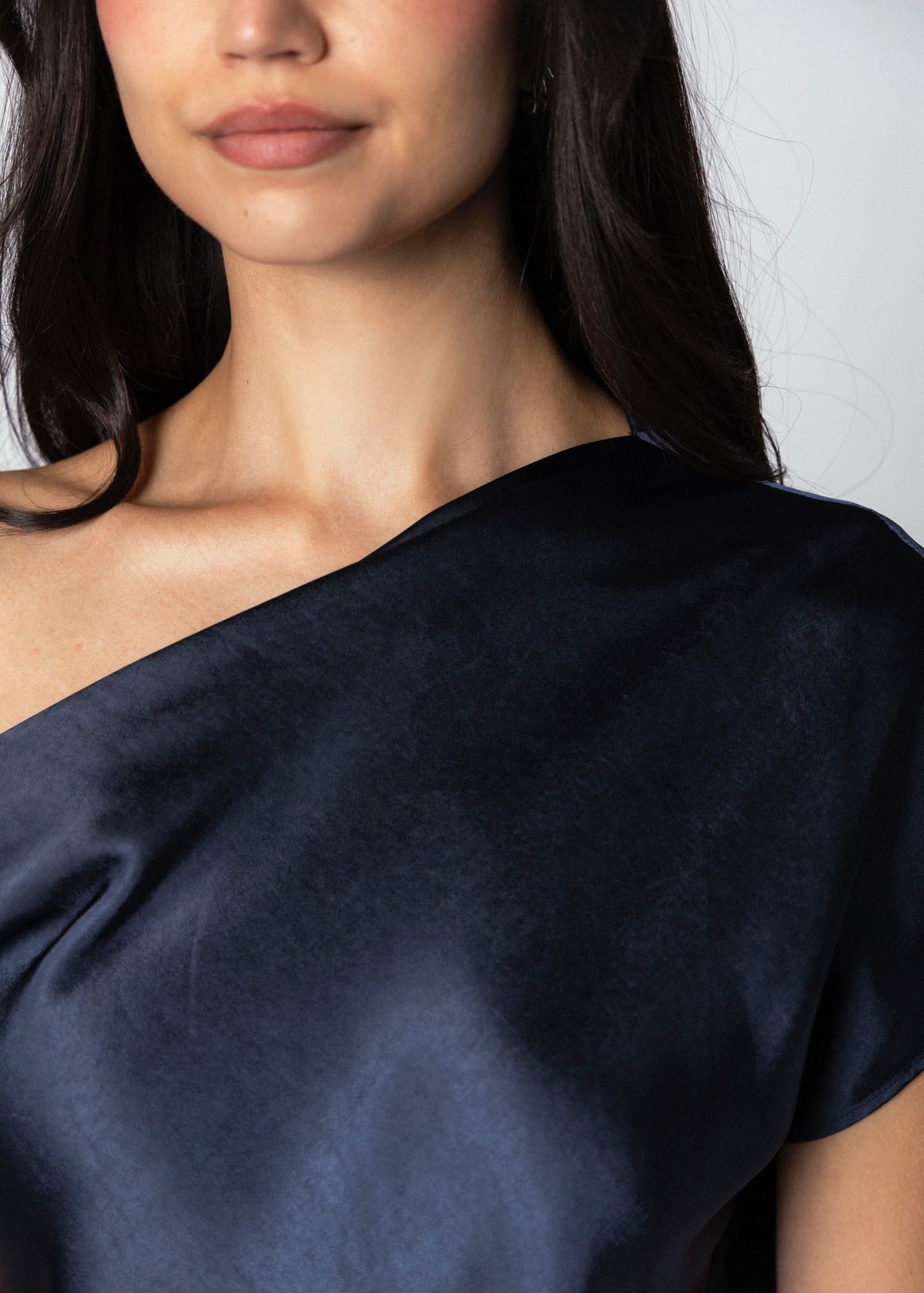 swatch_Navy greylin nellie asymmetric satin top