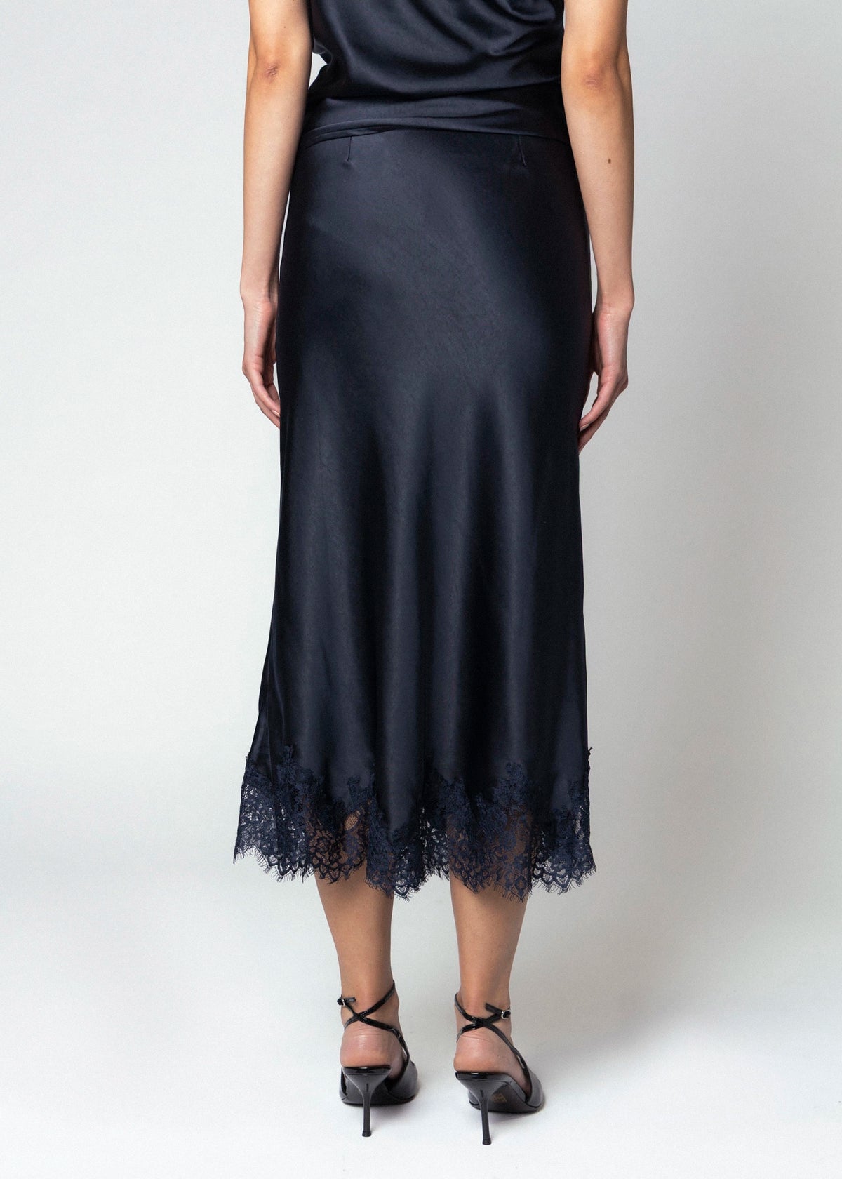 swatch_Navy greylin nina satin skirt with lace trim