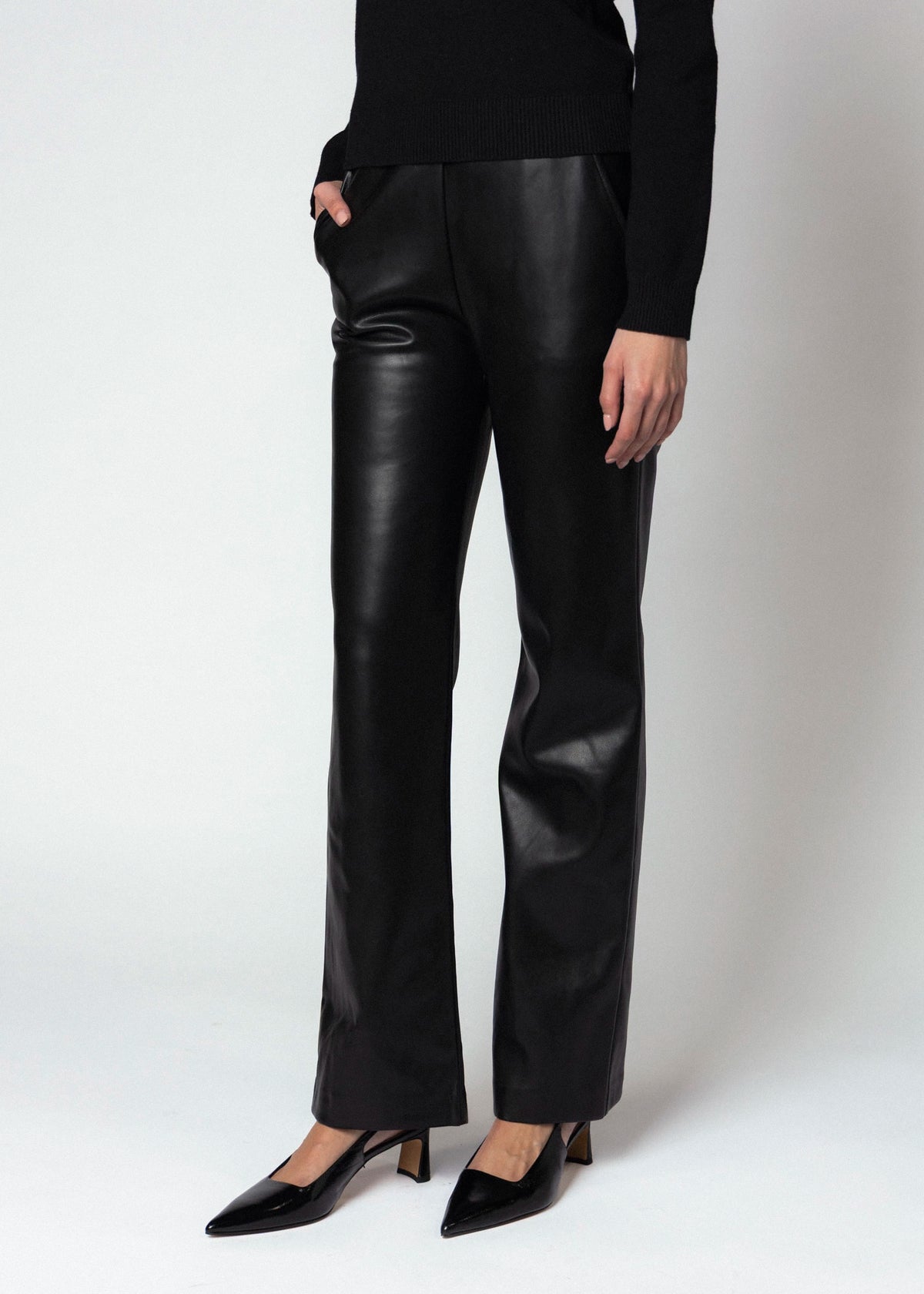 swatch_Black fifteen twenty laurel faux leather pant