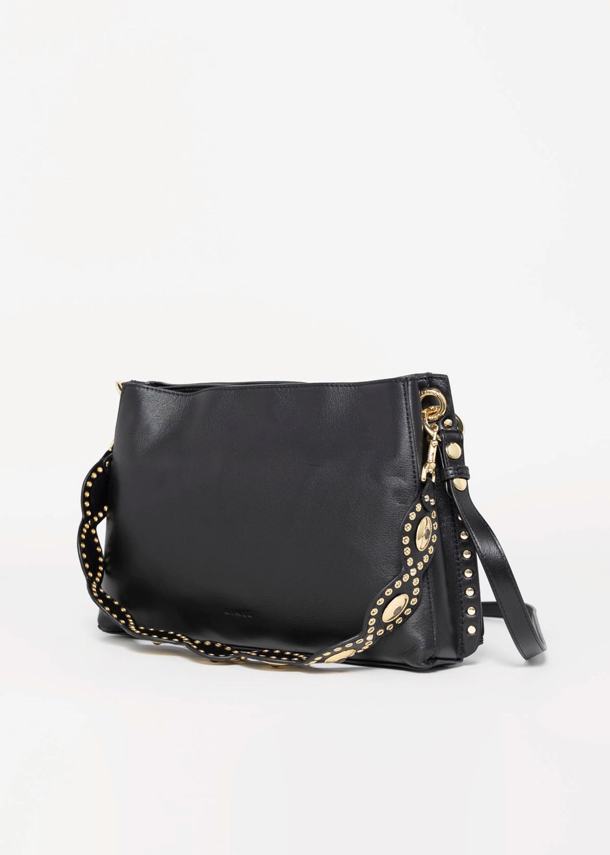 swatch_Black Leather roma leather shoulder bag