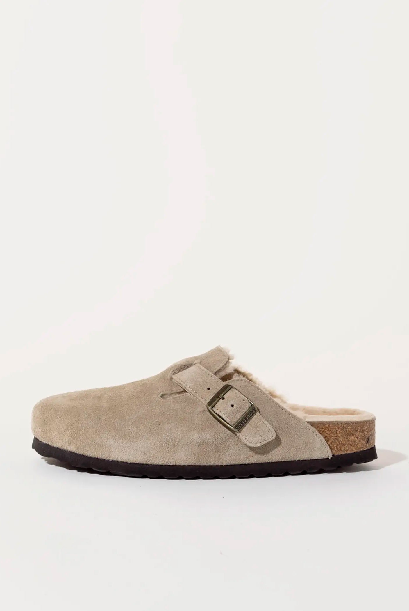 swatch_taupe suede boston shearling clog clogs