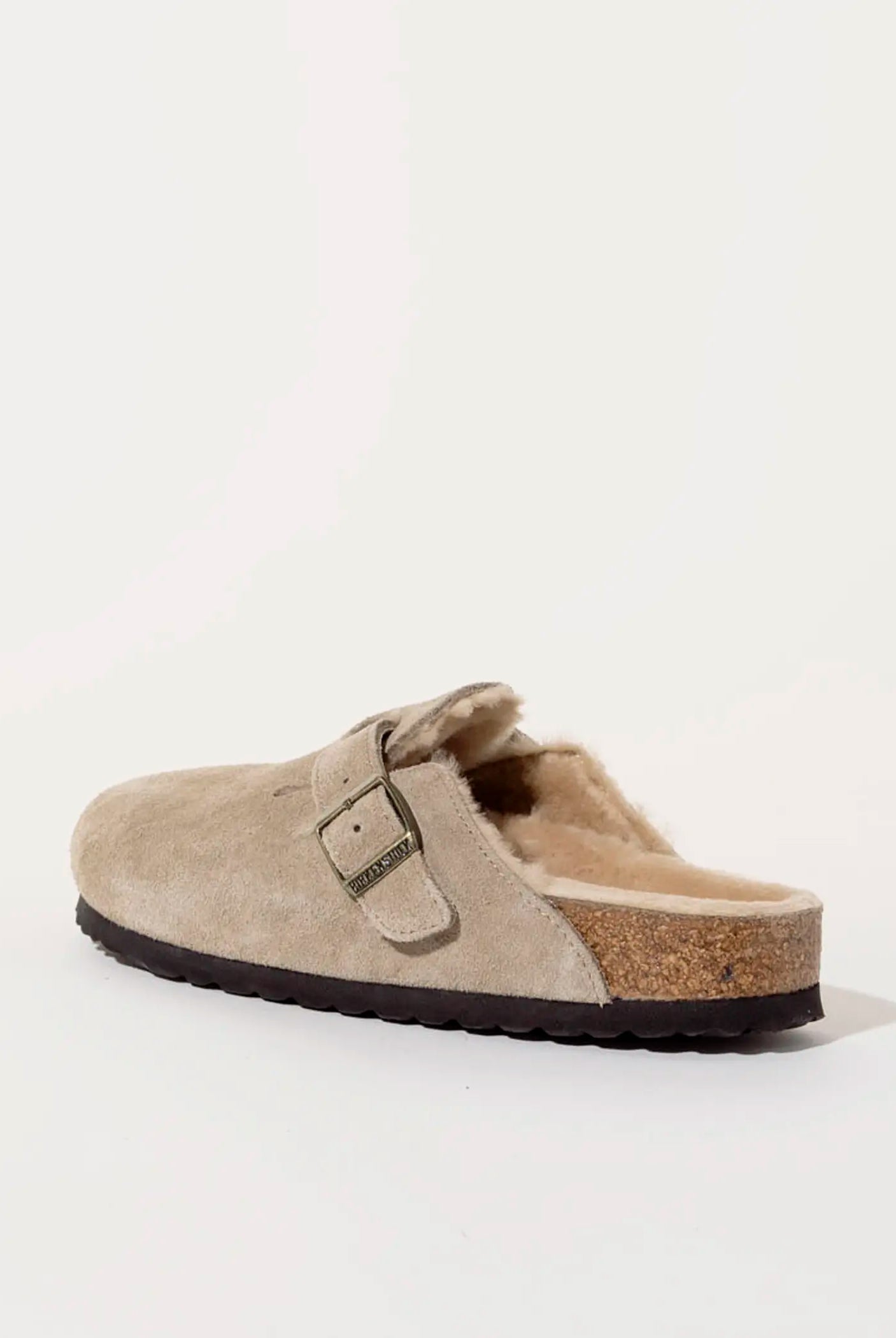 swatch_taupe suede boston shearling clog clogs