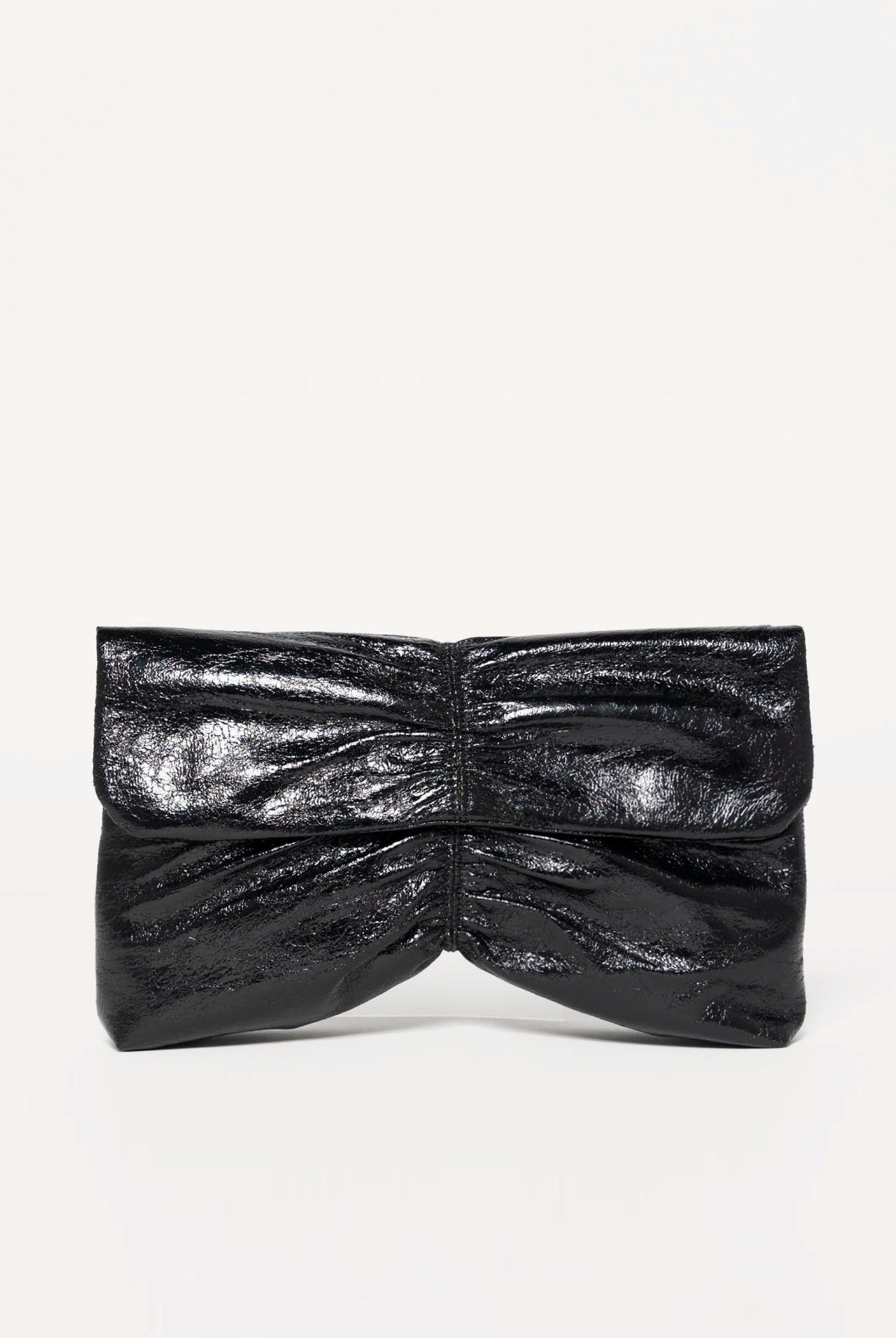 swatch_Black ruched evening clutch