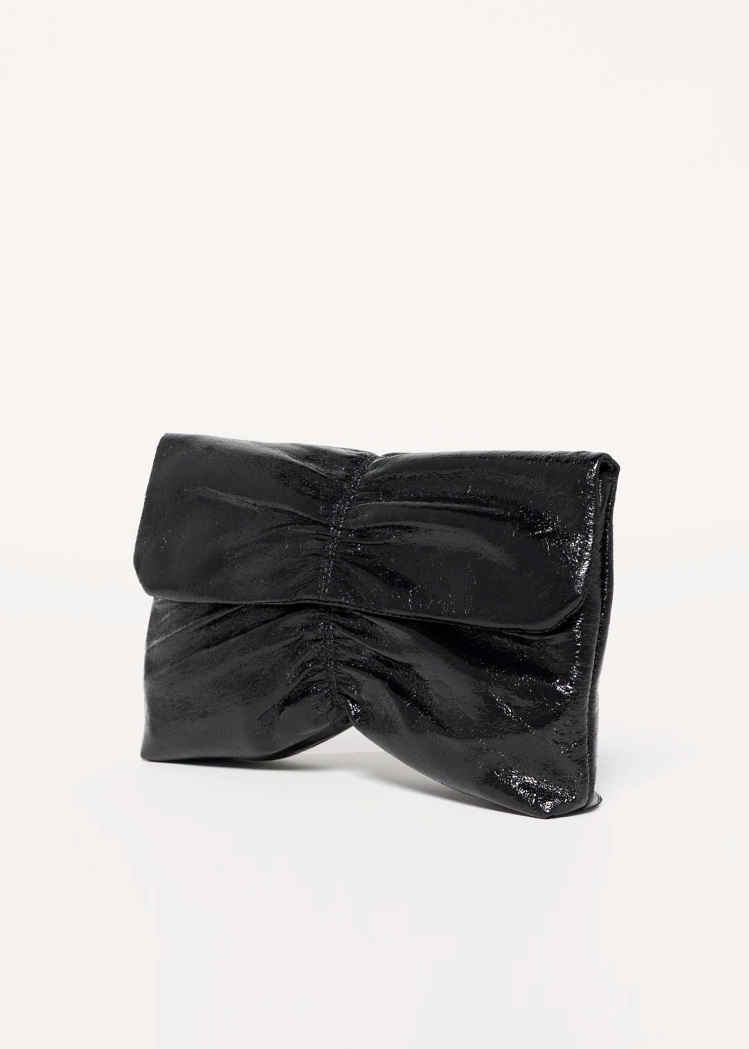 swatch_Black ruched evening clutch